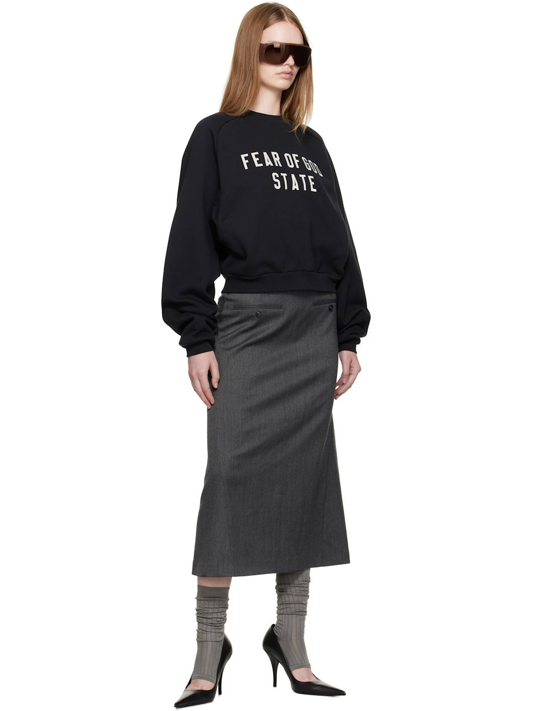 Black Fleece Raglan Crewneck Sweatshirt - 4