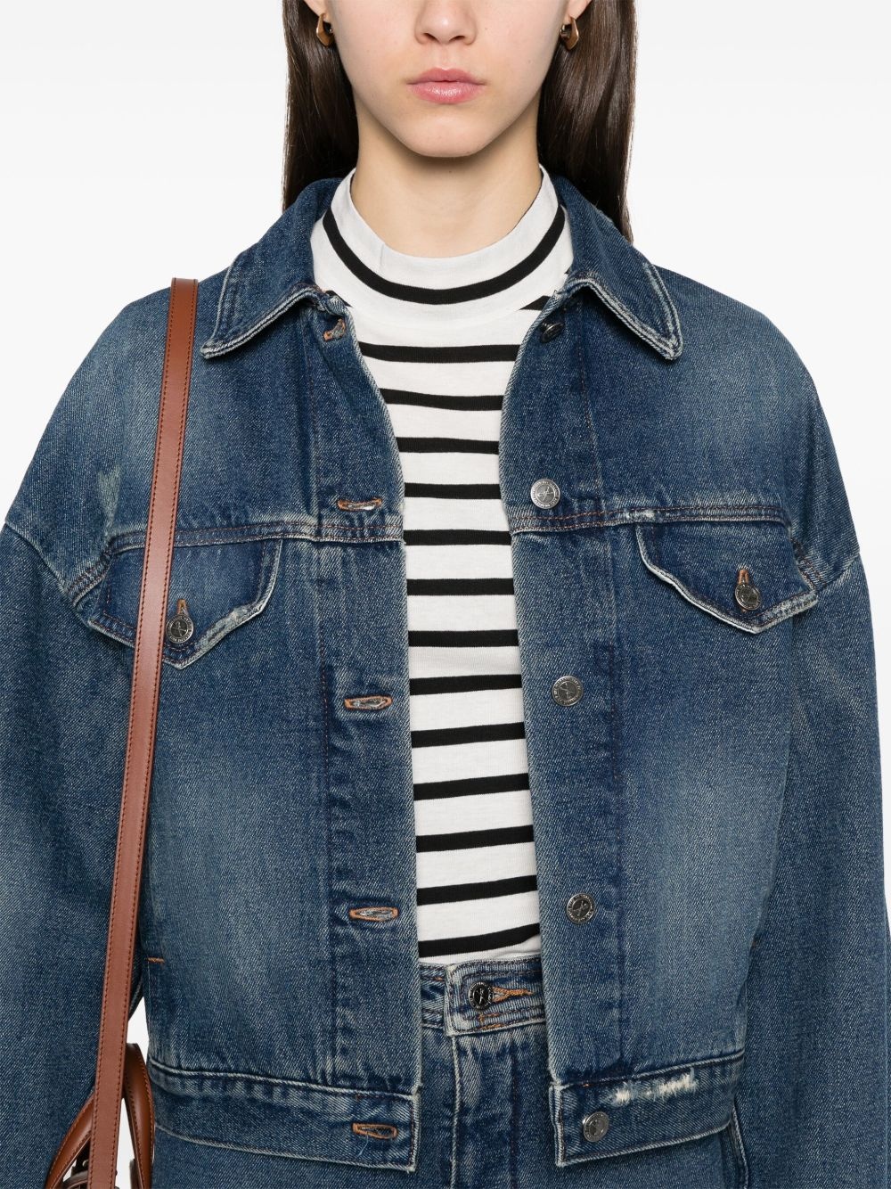 distress denim jacket - 5