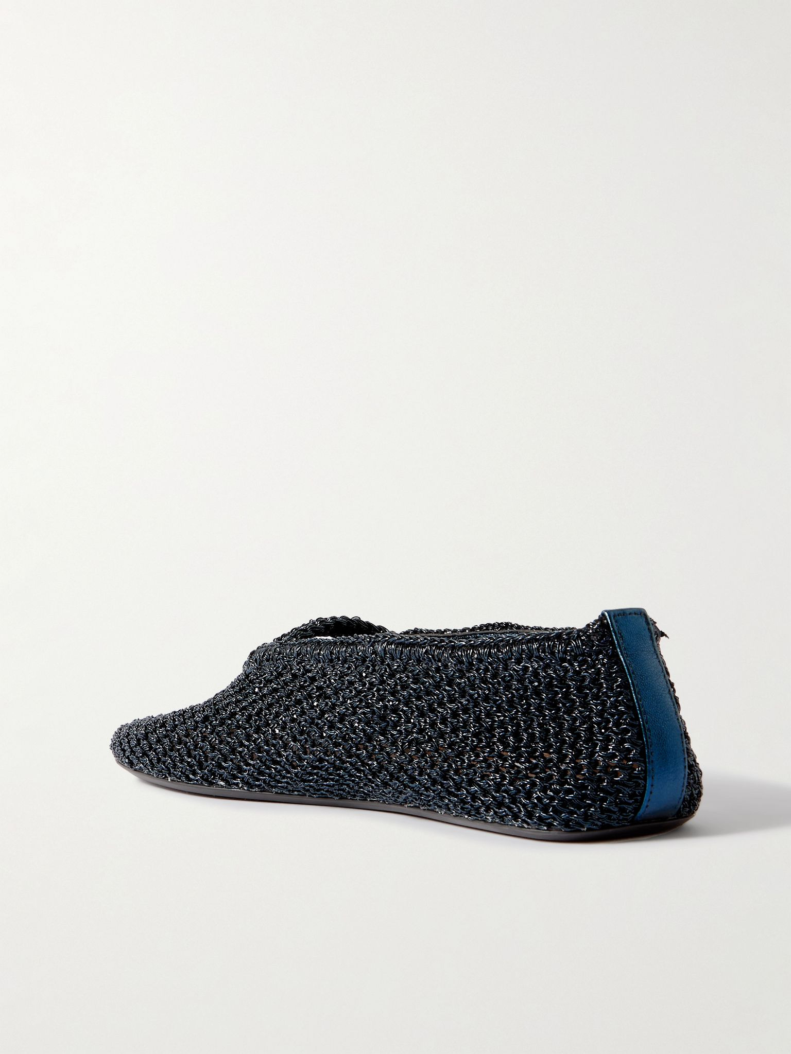 Metallic crocheted ballet flats Navy - 3
