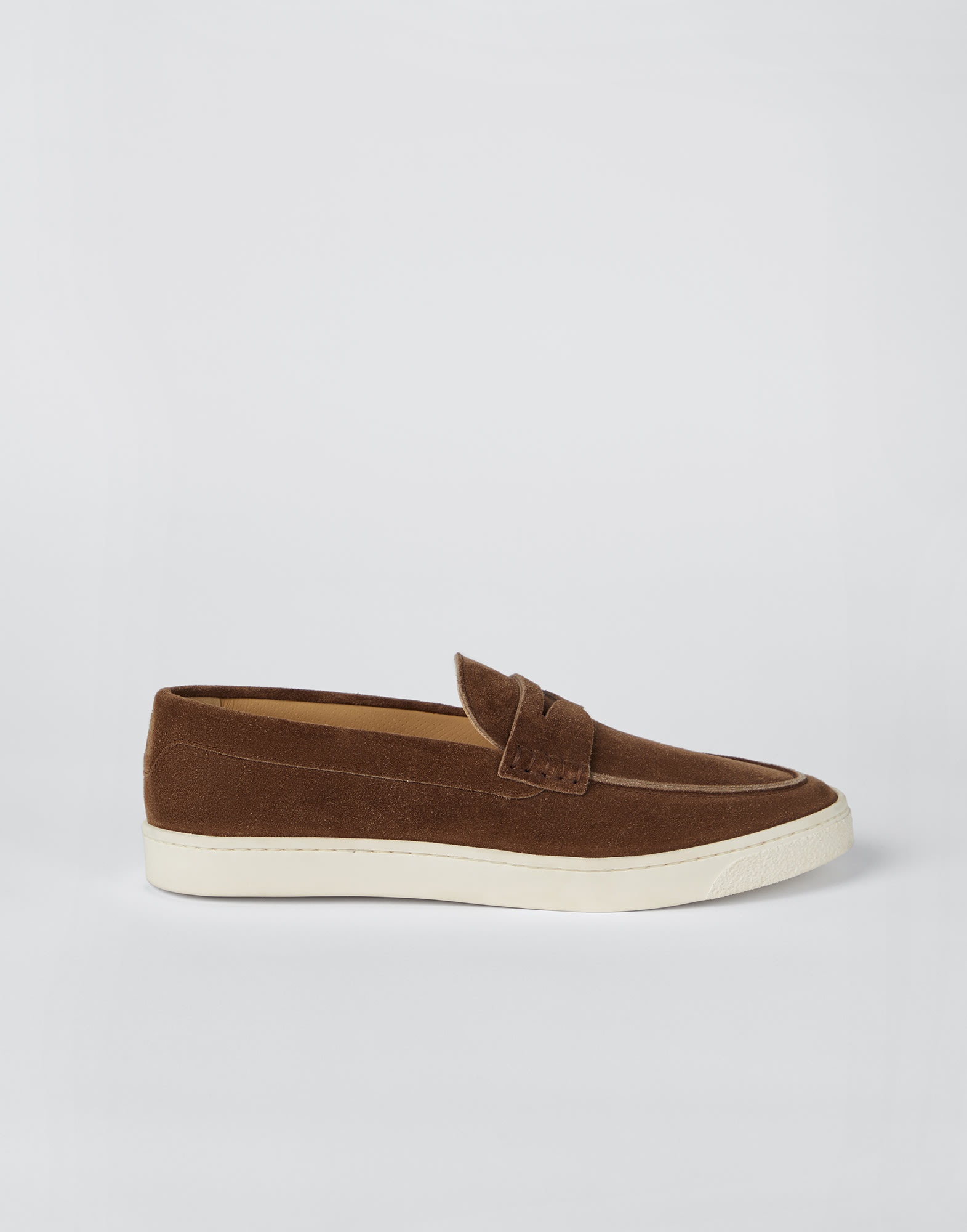 Suede loafer sneakers with natural rubber sole - 5