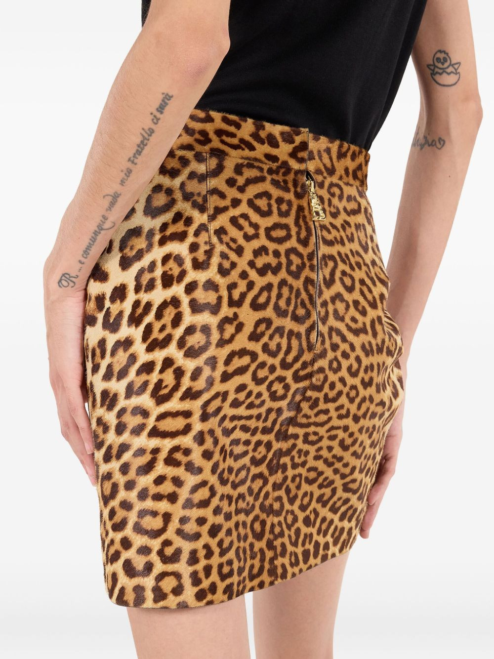 leopard-print mini skirt - 5
