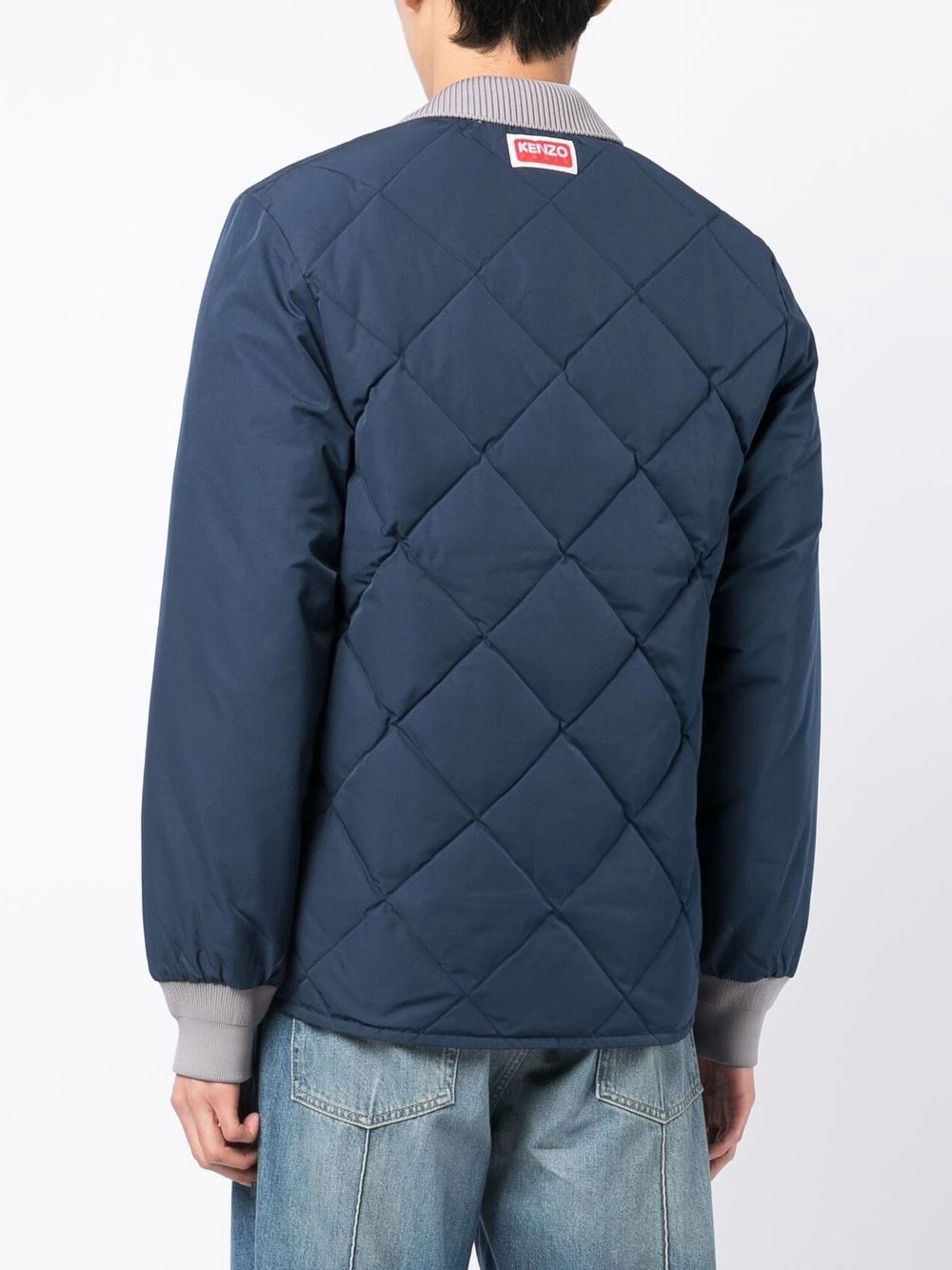 two-tone diamond-quilt jacket - 4