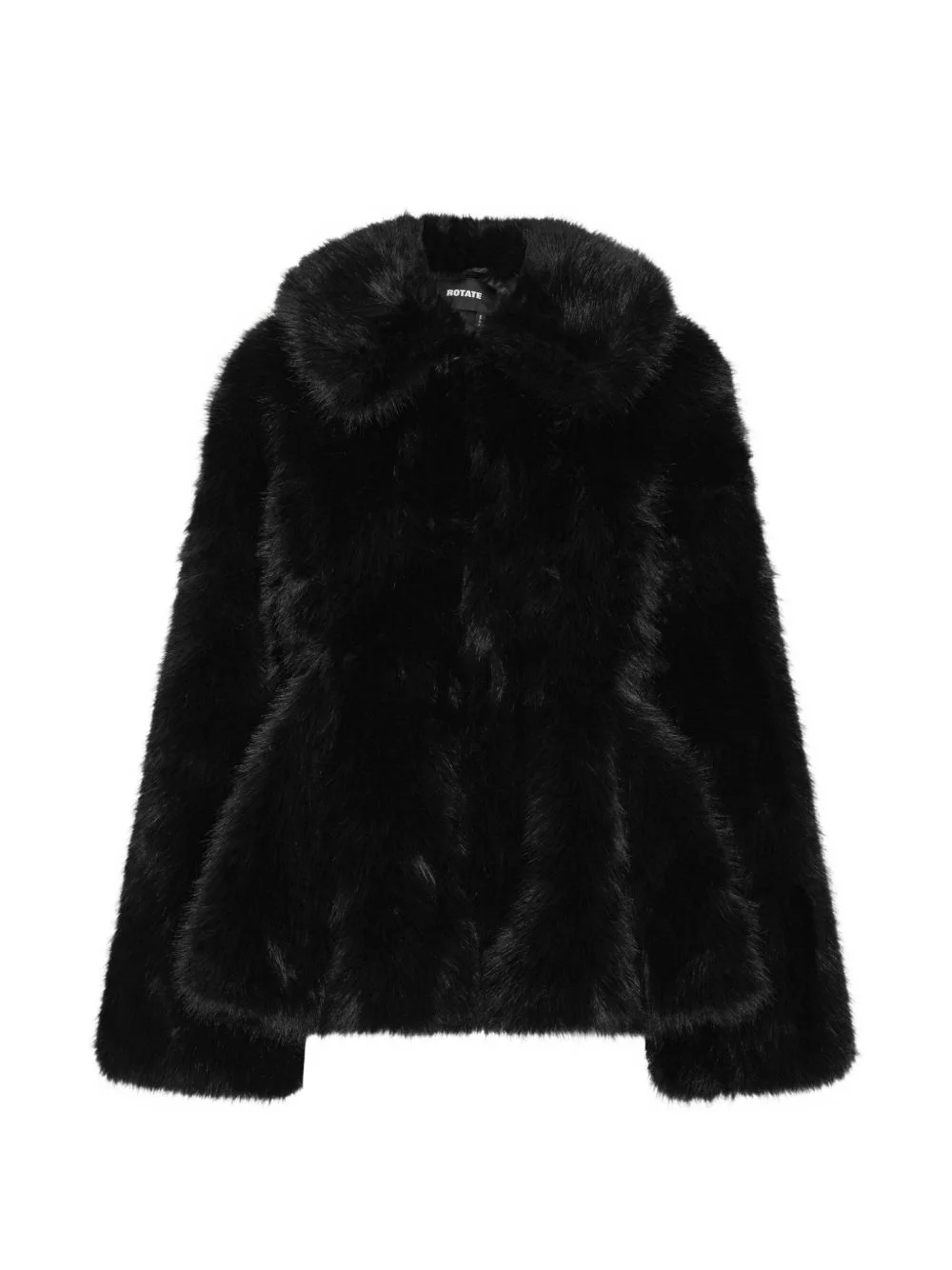 faux-fur flared jacket black - 1