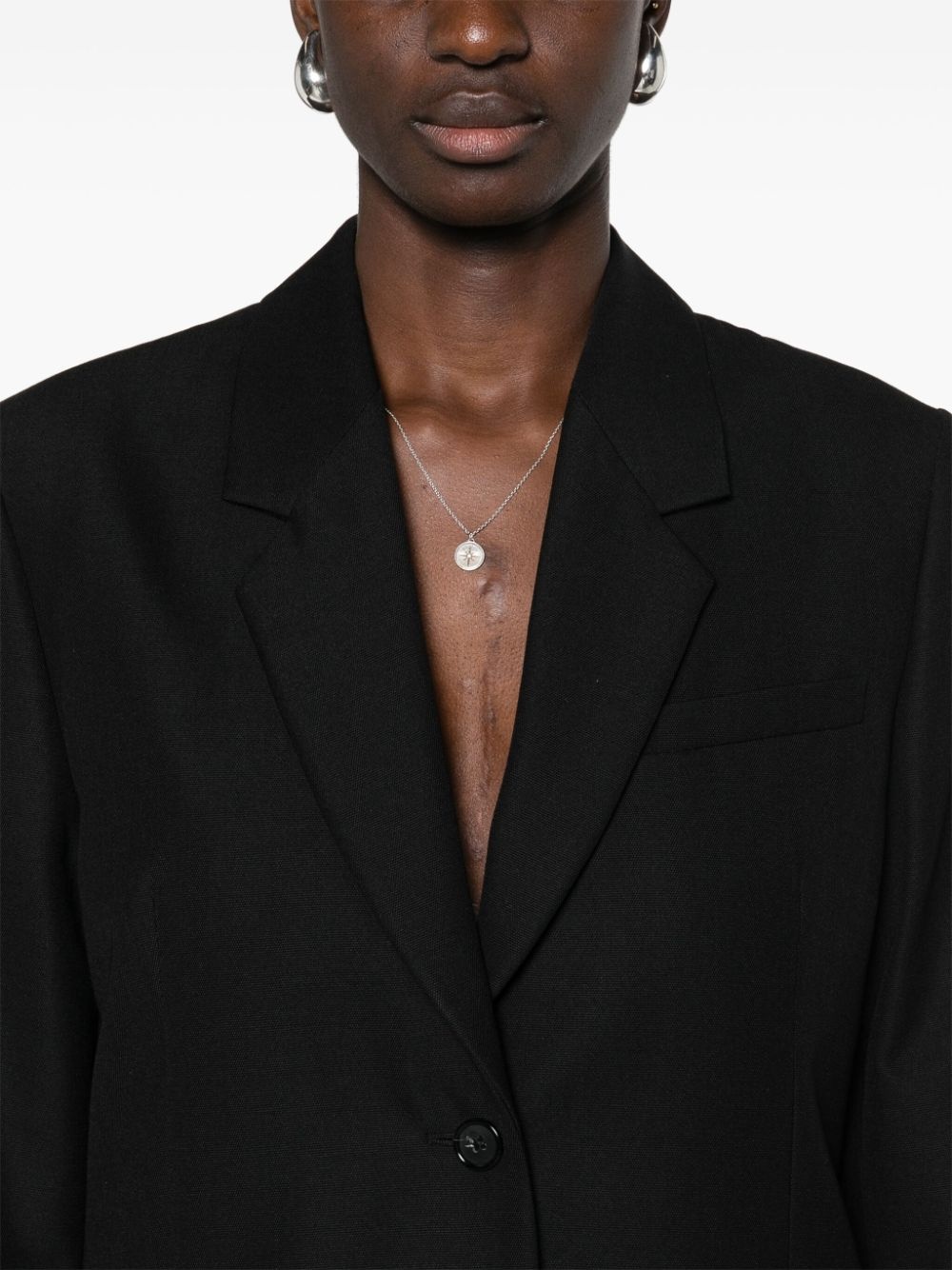 notched-lapels single-breasted blazer - 5