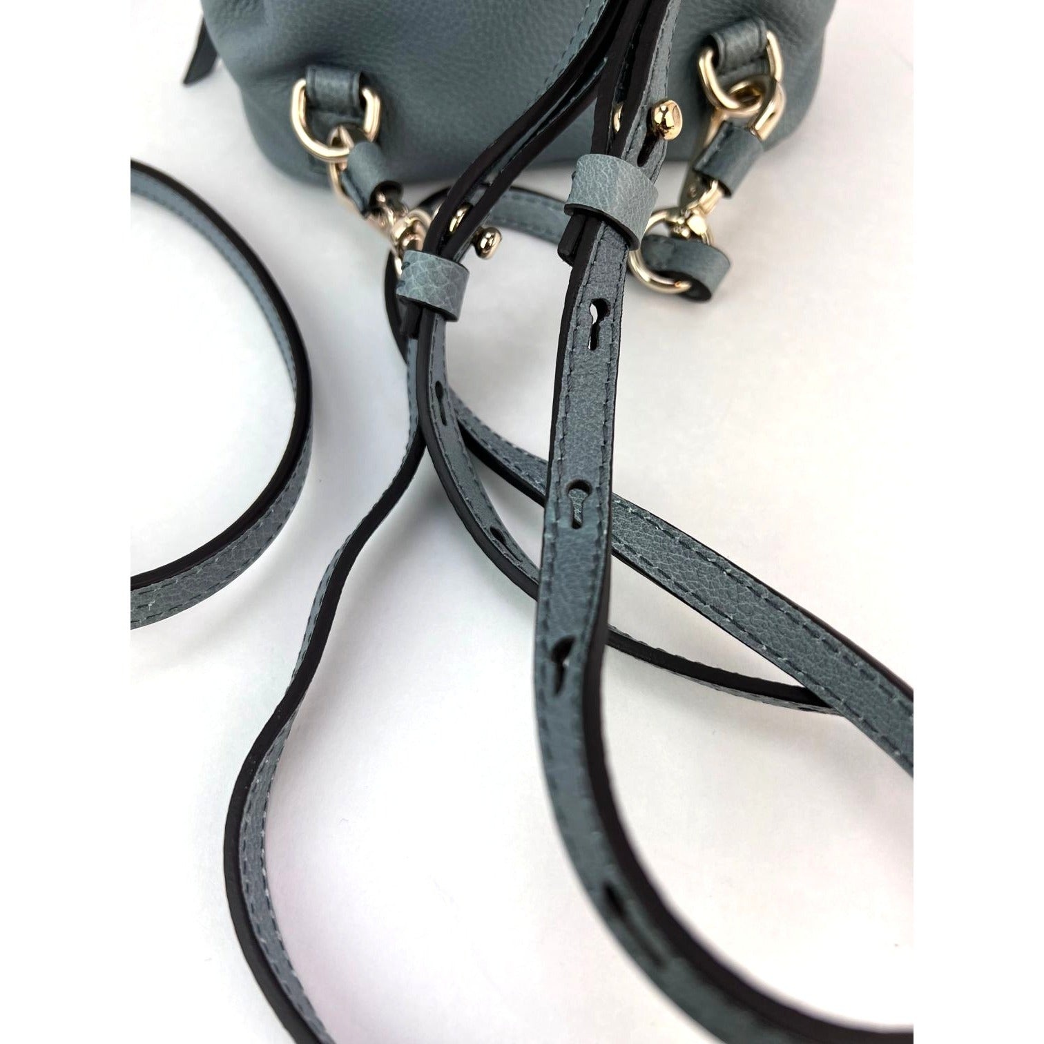 Chloe Blue Faye Mini Suede and Leather Backpack Bag - 8
