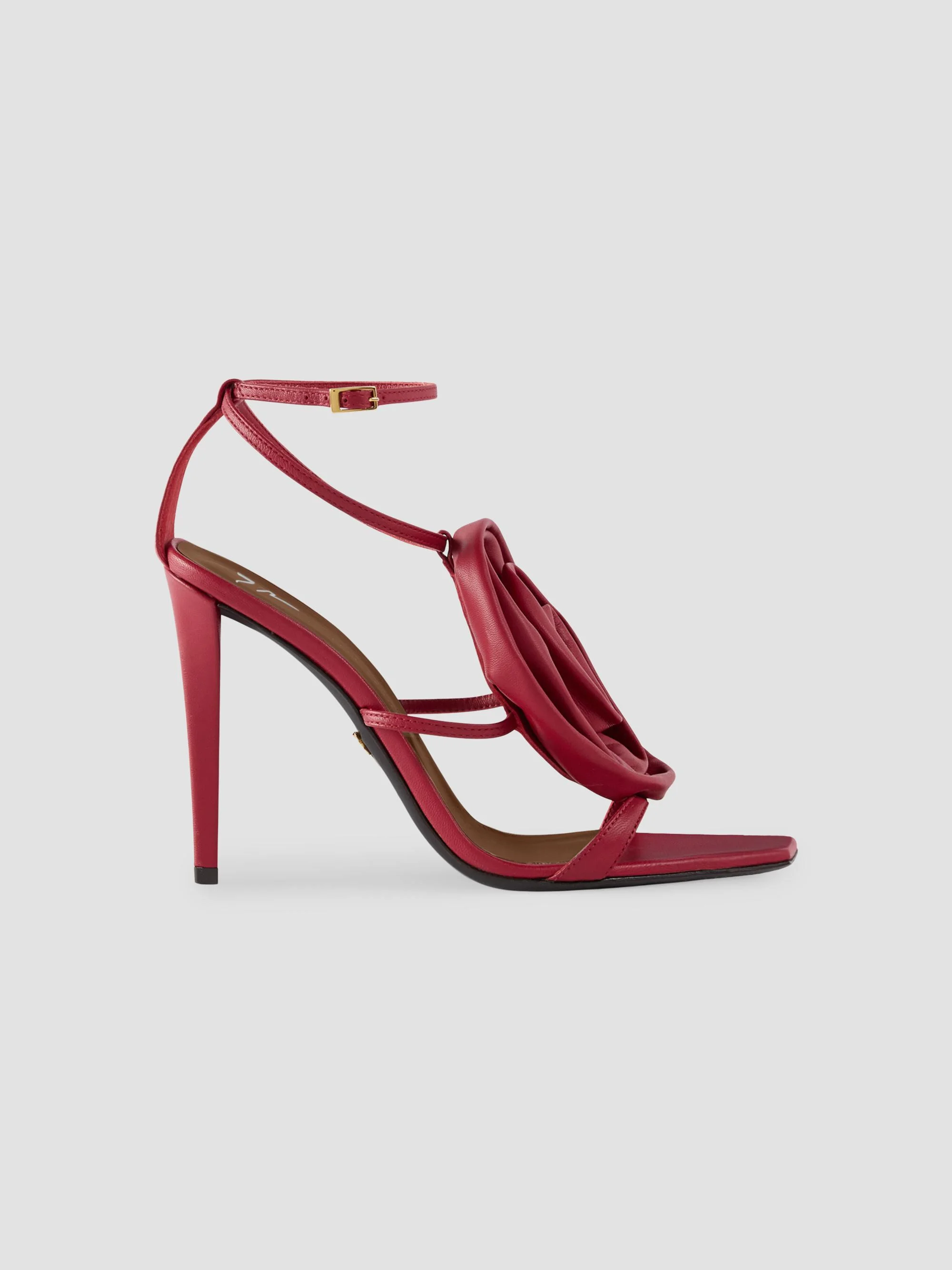 Women's 105MM Appliqué Leather Sandals - Passion Red - 1