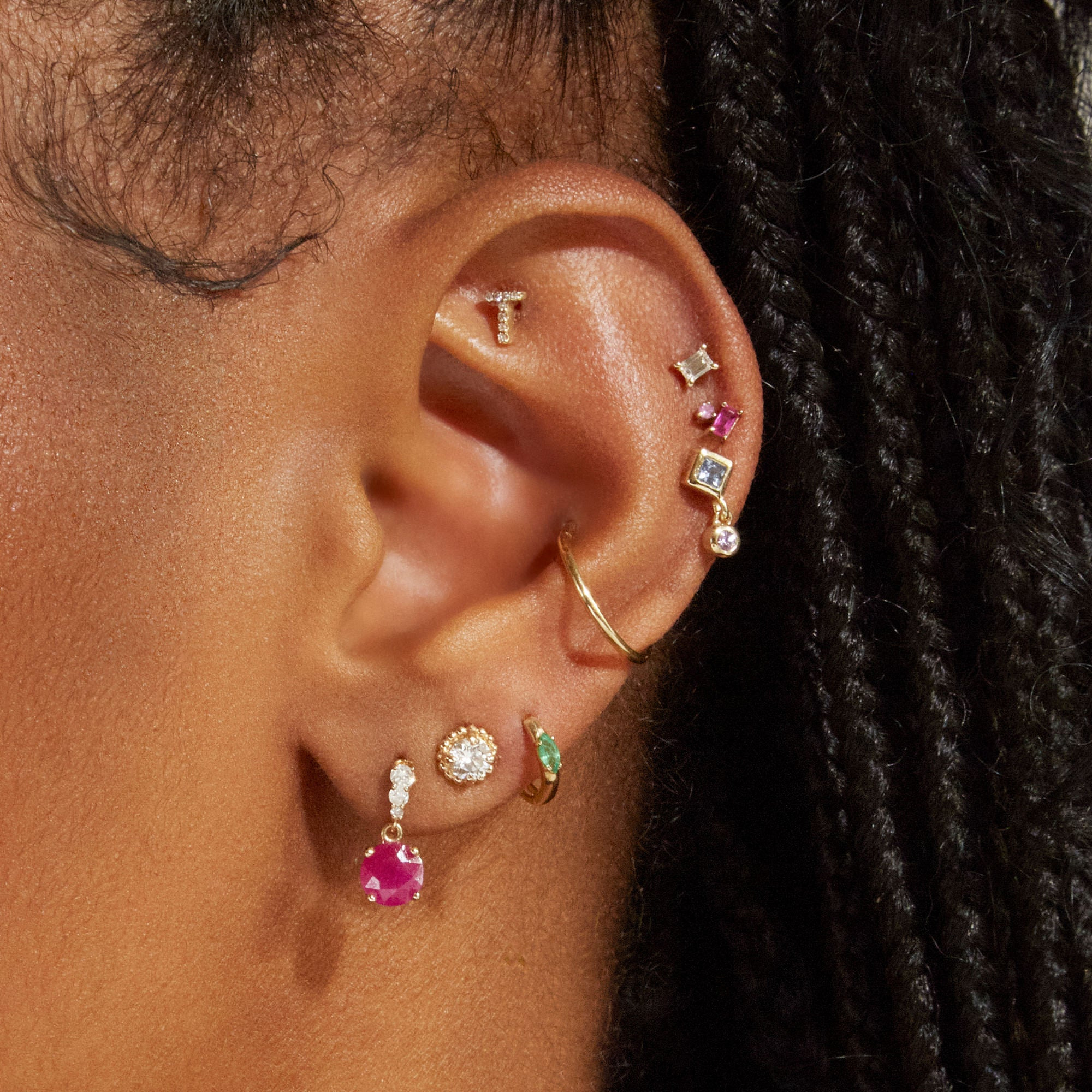 Ruby and Diamond Earrings - 5