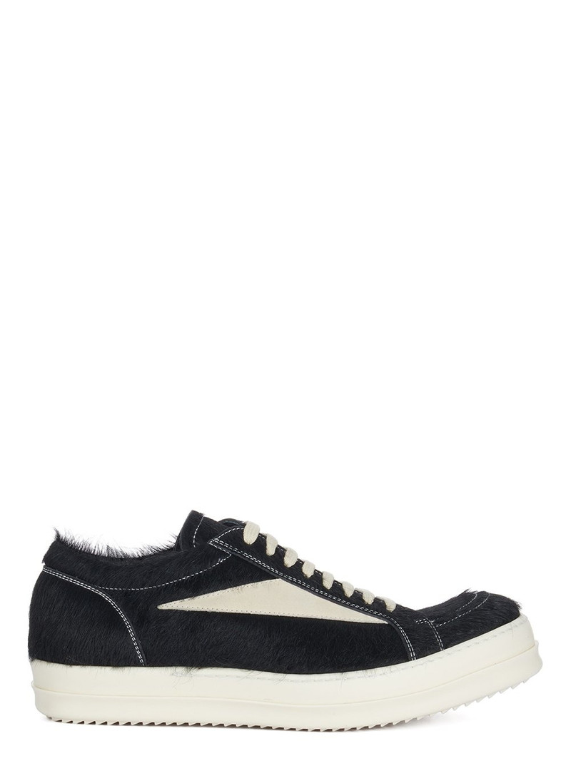 Vintage Suede-Trimmed Calf Hair Sneakers - 1