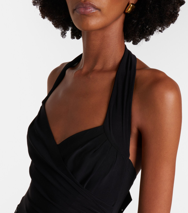 Cayla embroidered semi-sheer gown 3