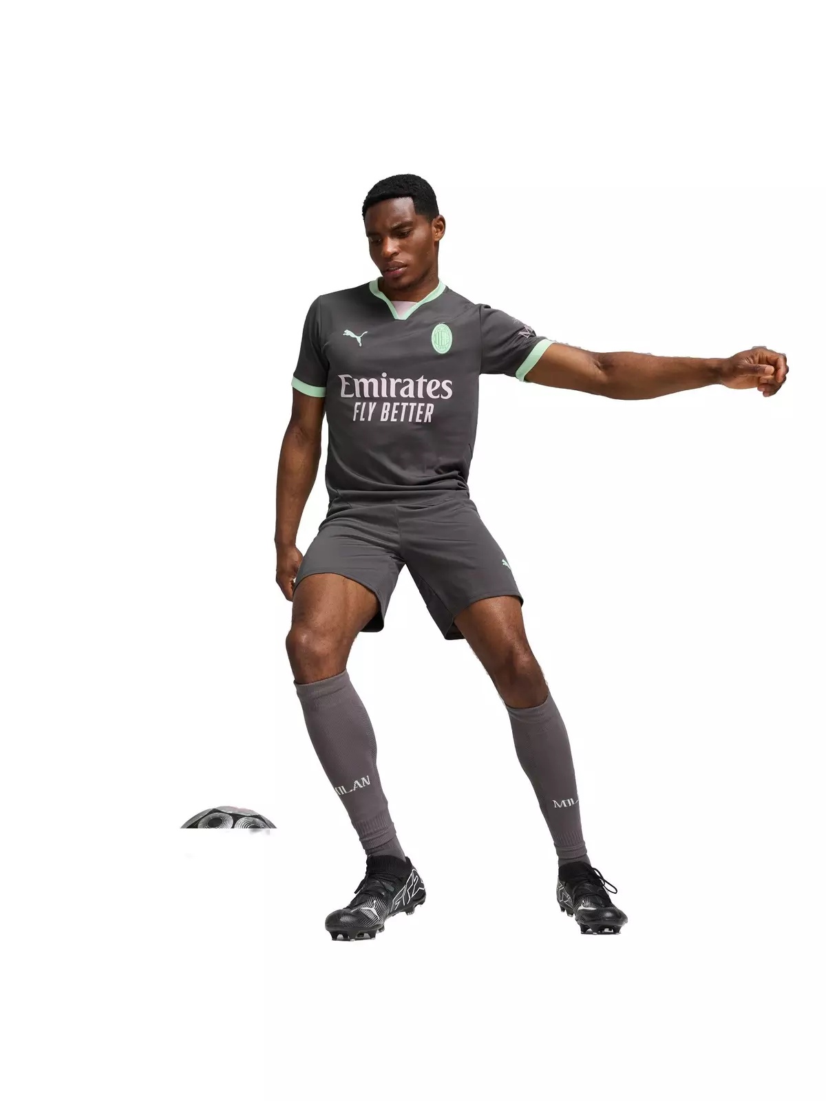 PUMA Men's AC Milan 24/25 Replica Third Soccer Jersey -Grey/Mint - 5