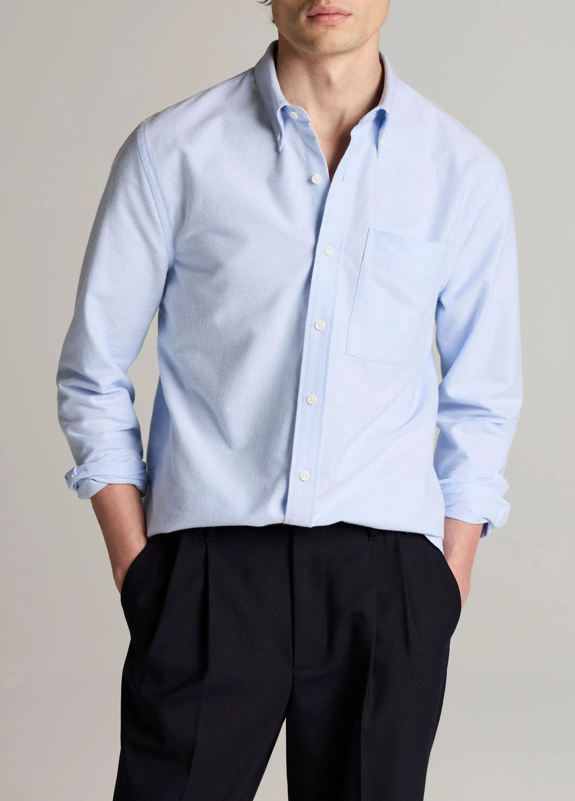 Cotton Oxford Button-Down Shirt - 1
