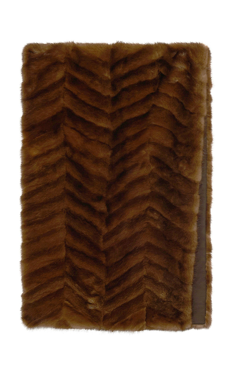 Nerina Scarf in Mahogany Recycled Mink Fur 1