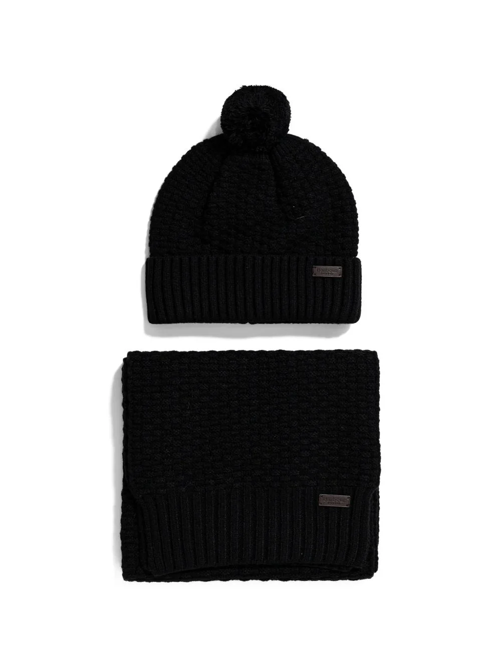 pom-pom chunky-knit beanie hat - 1