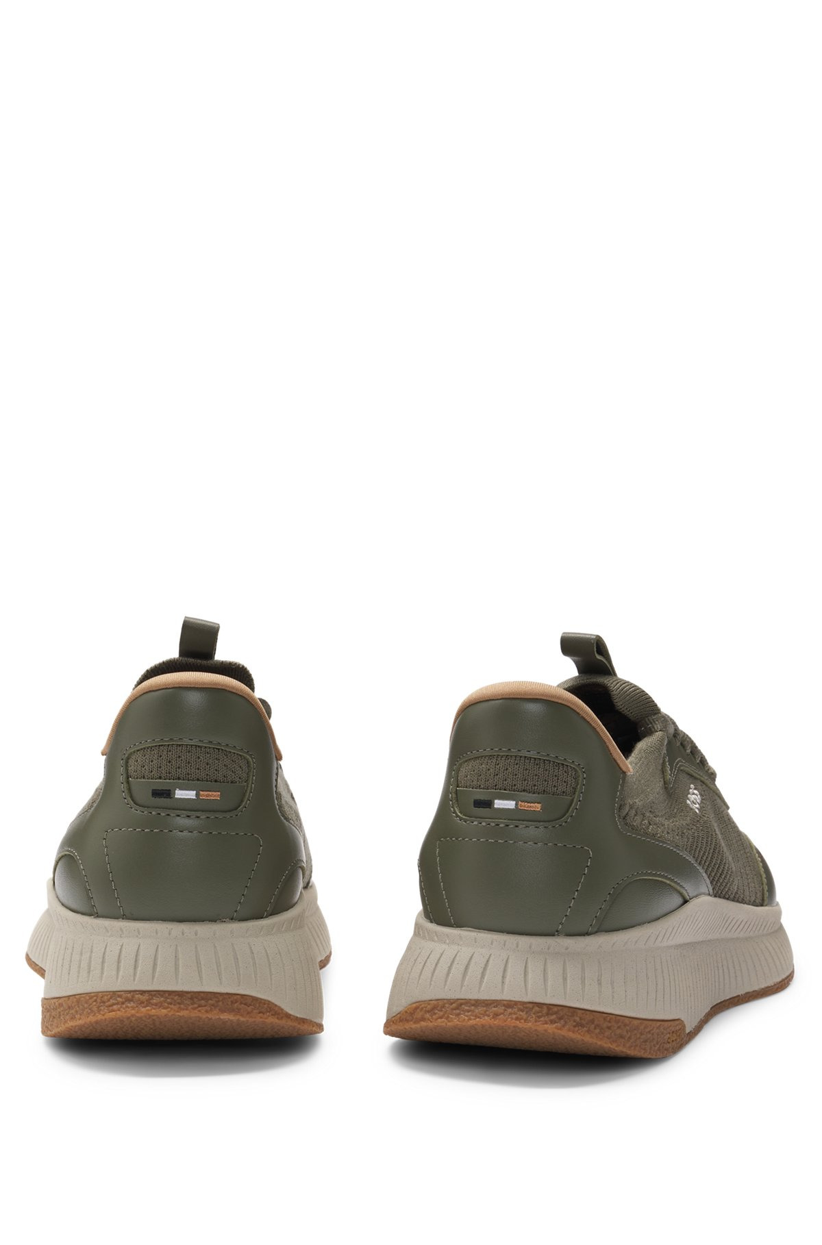 MIXED-MATERIAL TRAINERS WITH FISHBONE SOLE AND SIGNATURE ACCENTS - 5