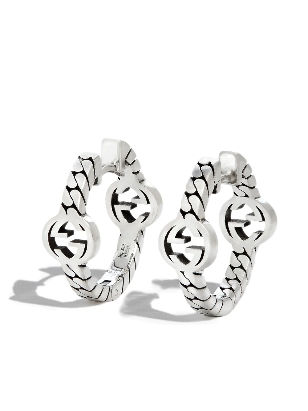 Interlocking G chain hoop earrings - 1