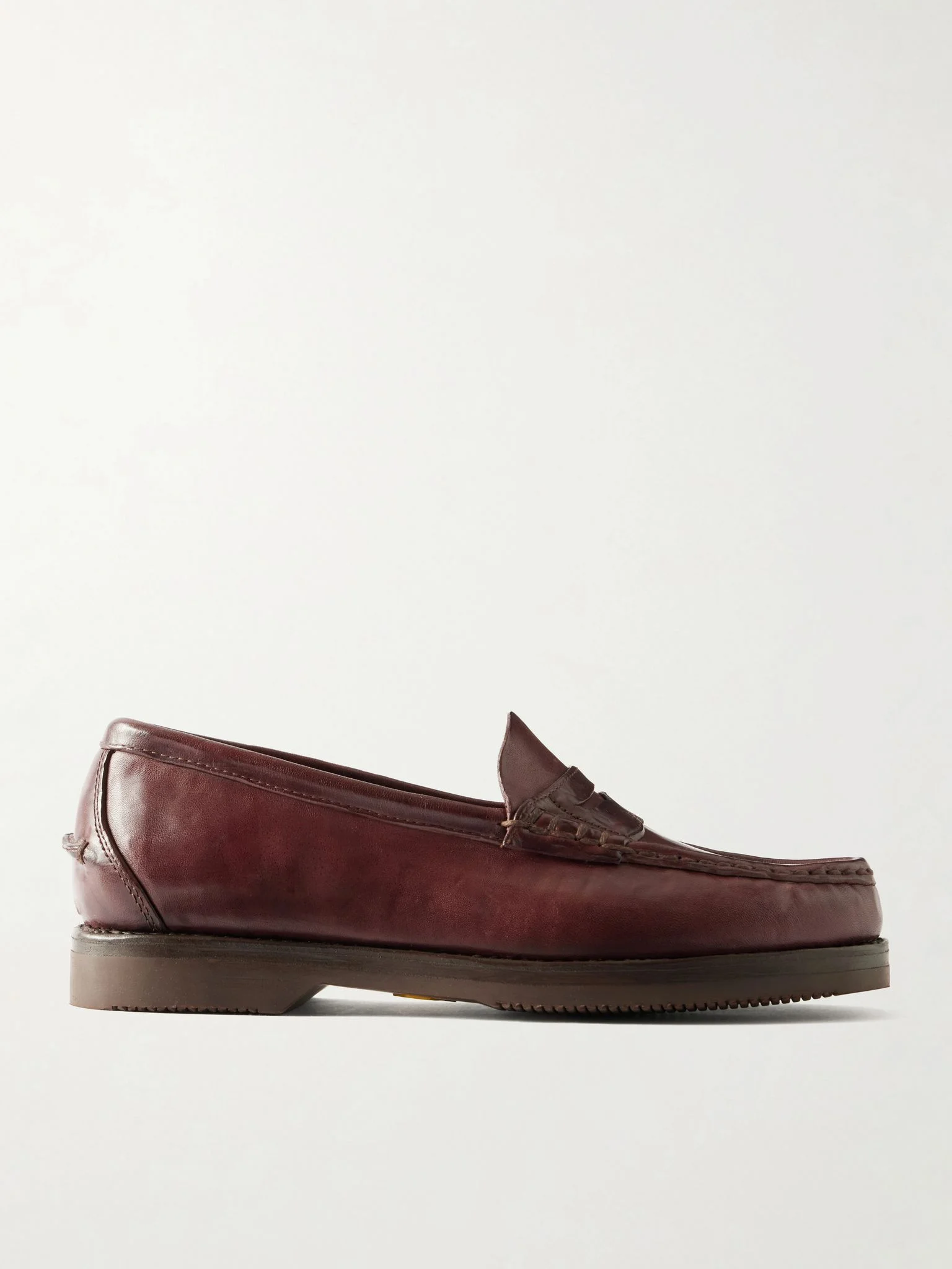 Fabro-Folk Leather Loafers Burgundy - 1