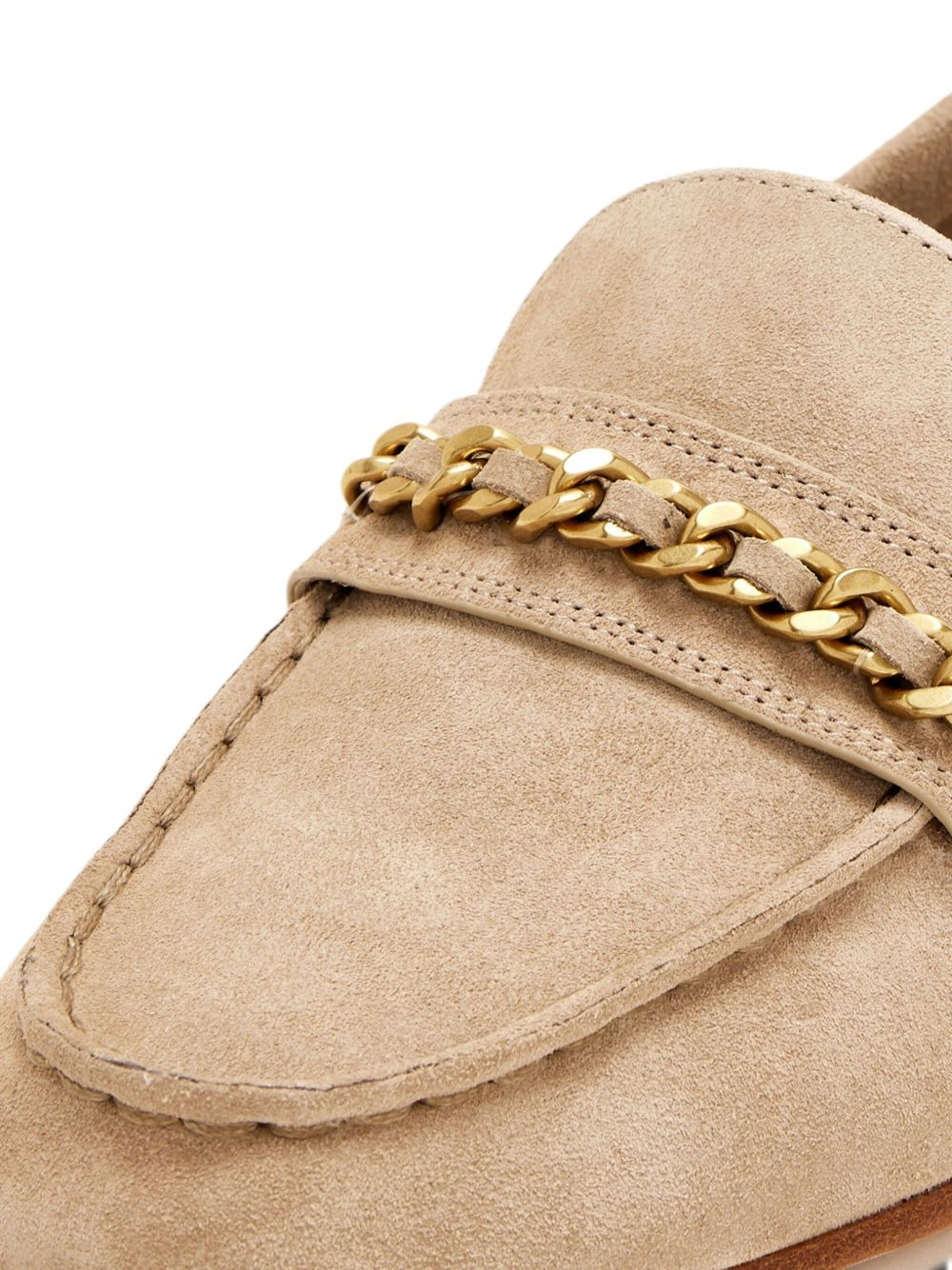 chain-embellished suede loafers - 3
