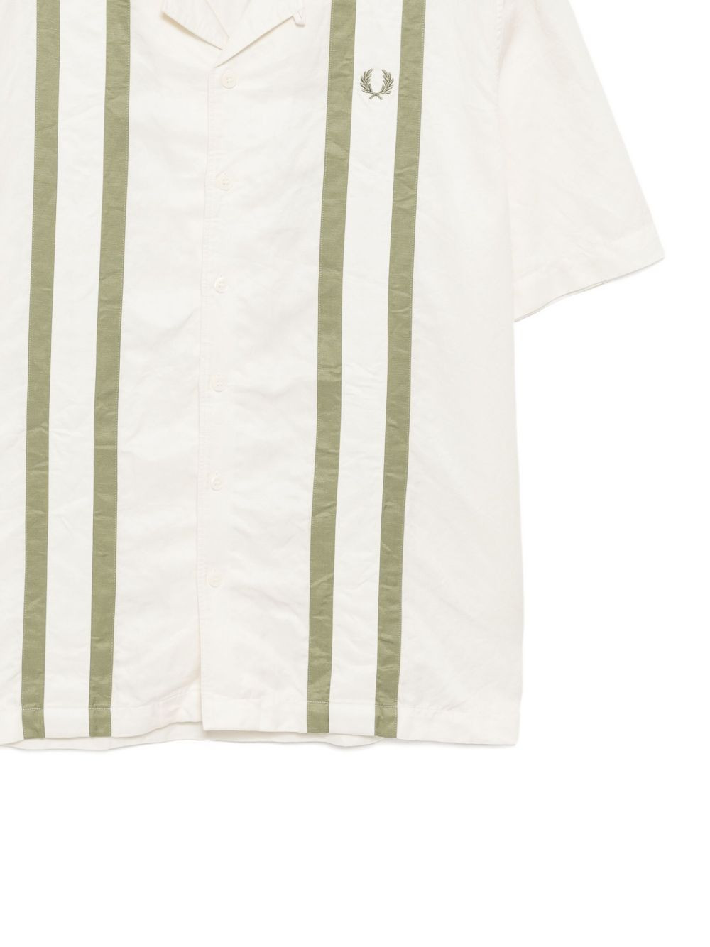 logo-embroidered striped shirt - 3