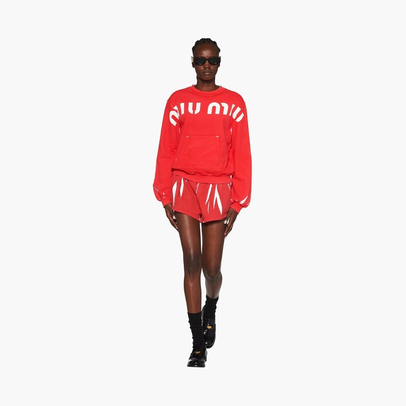 Miu Miu Printed cotton sweatshirt outlook