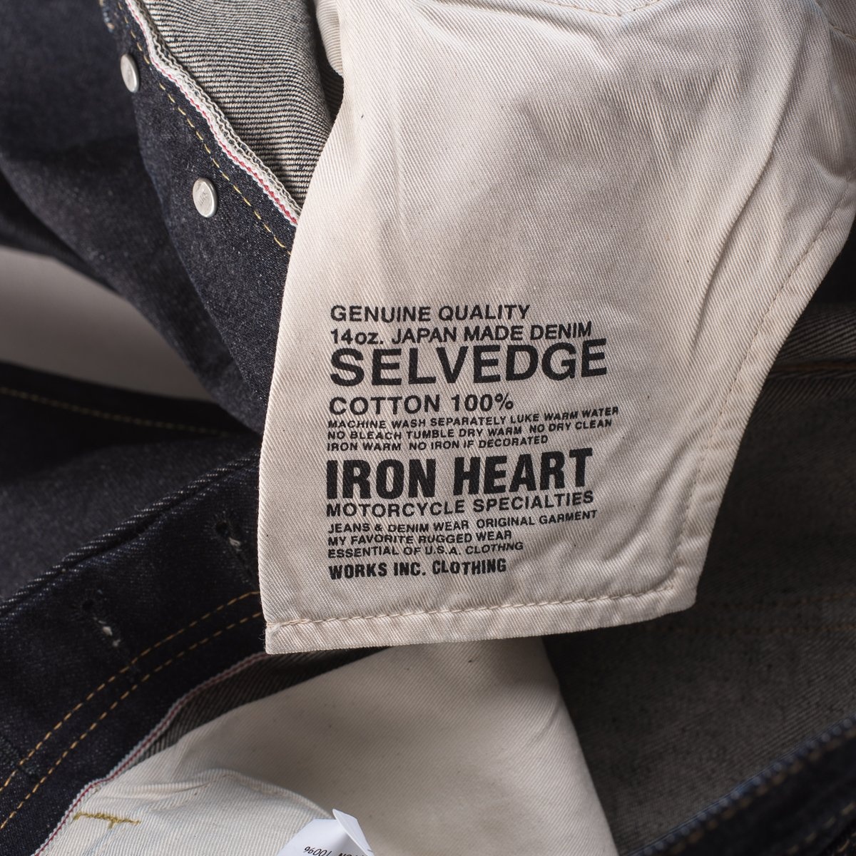 IH-888S-142 14oz Selvedge Denim Medium/High Rise Tapered Cut Jeans - Indigo - 13