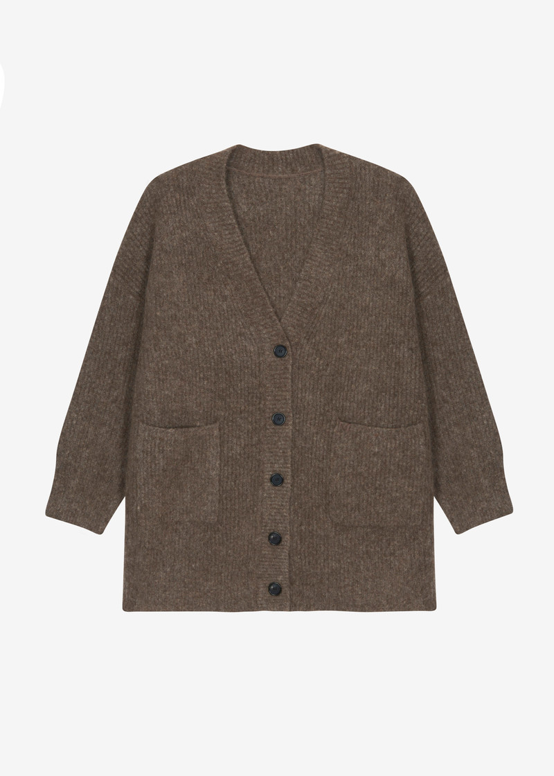 Ruhr Oversized Mohair Cardigan - Brown 9