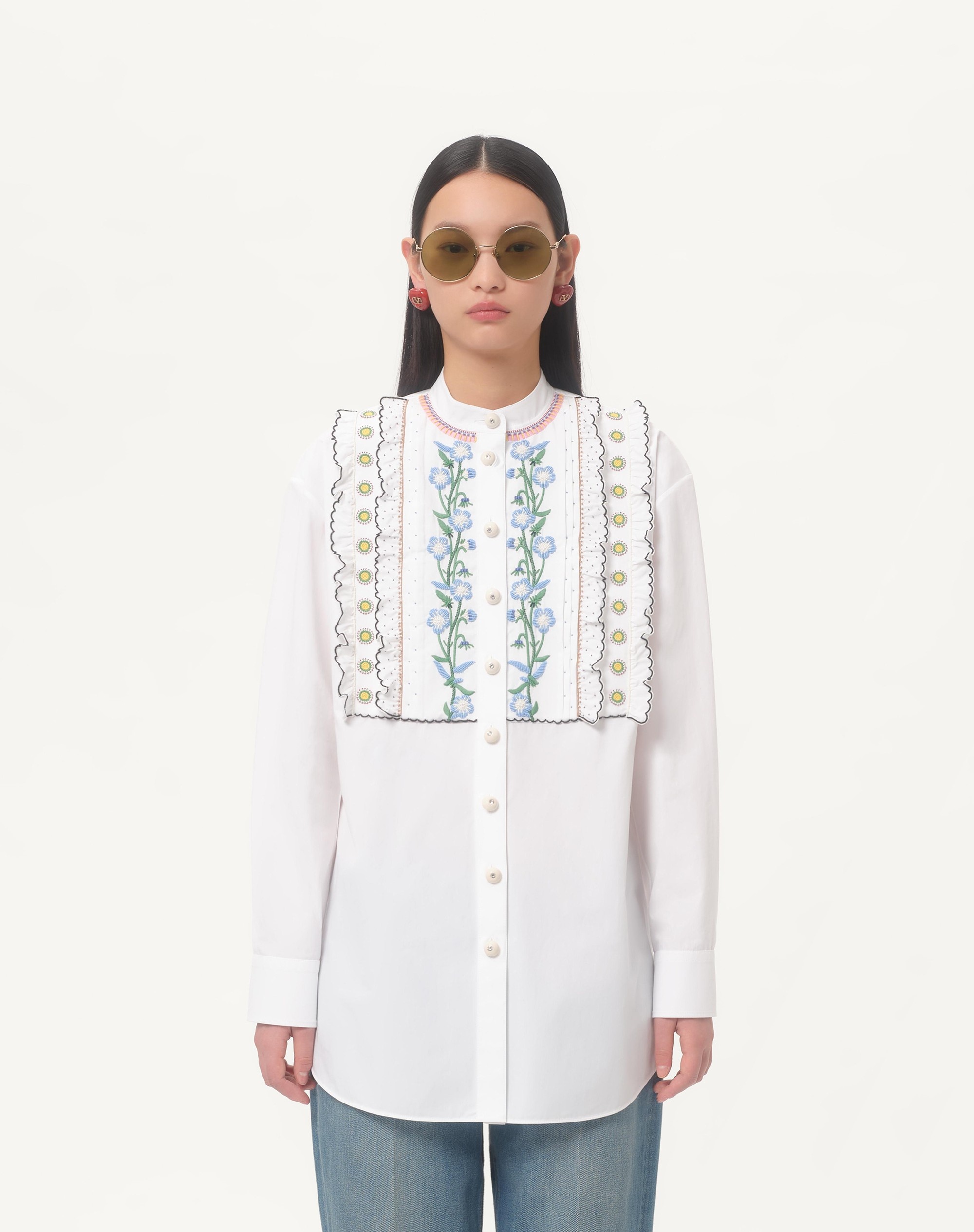 EMBROIDERED COTTON POPELINE SHIRT - 4