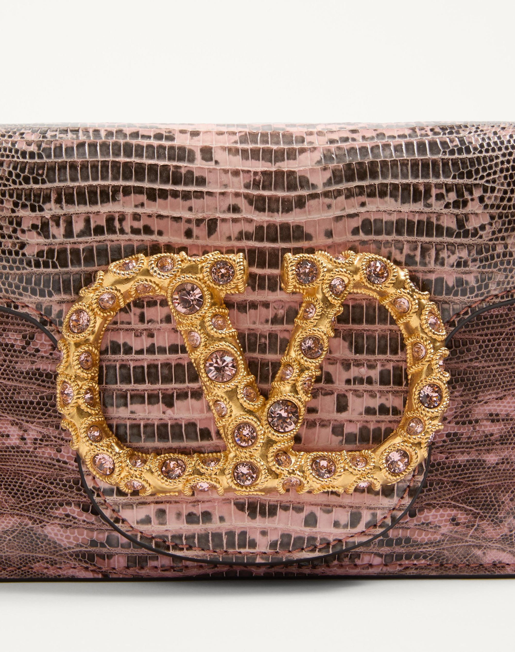 VALENTINO GARAVANI LOCÒ SMALL SHOULDER BAG IN TEJUS WITH JEWEL LOGO - 7