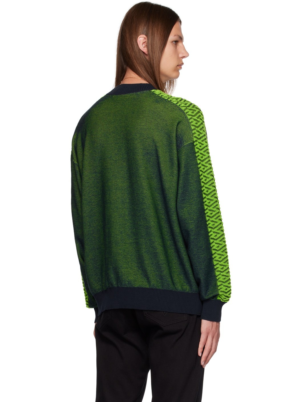 Green & Navy La Greca Medusa Sweater - 3