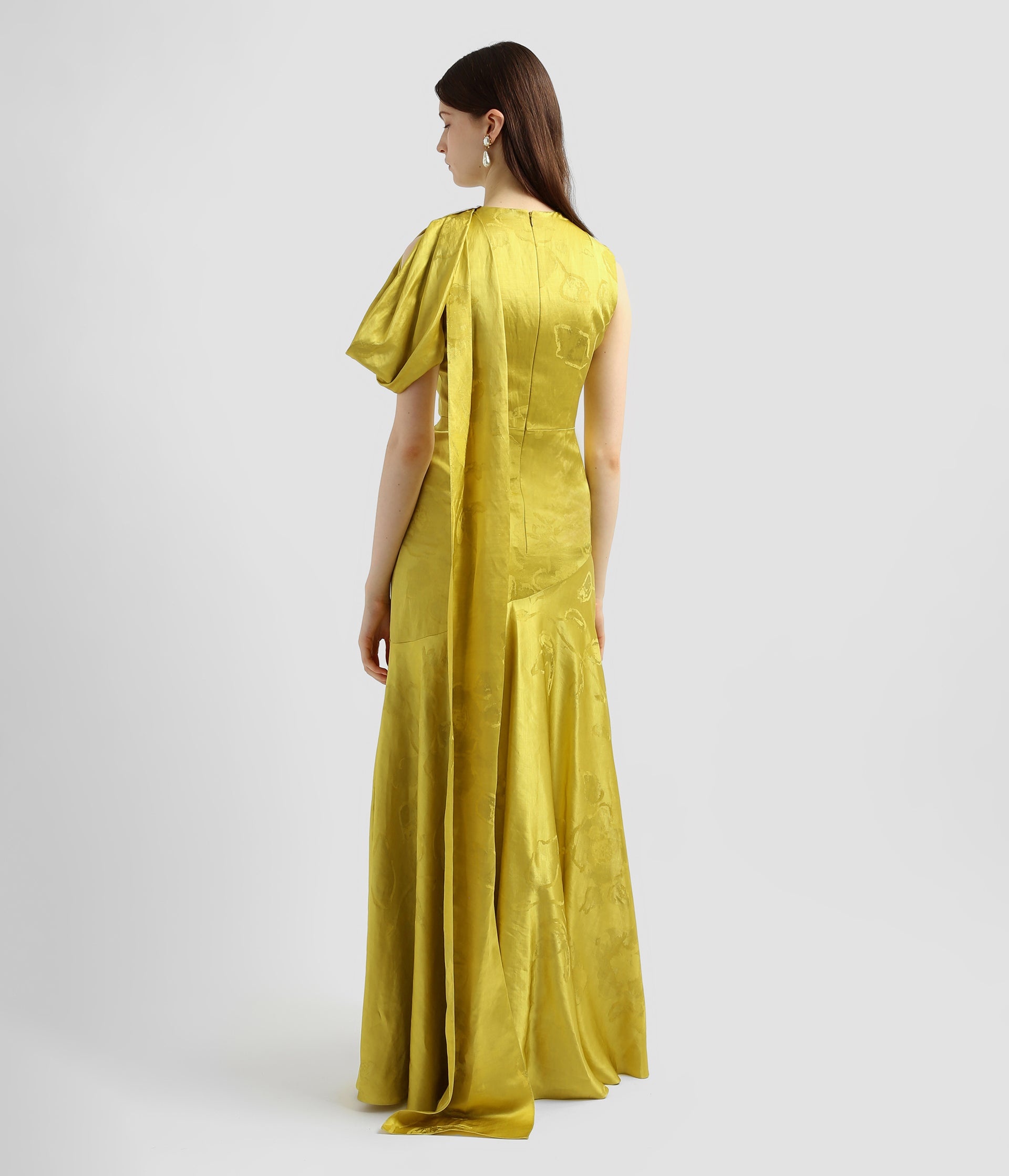 DRAPE SHOULDER DETAIL GOWN - 3