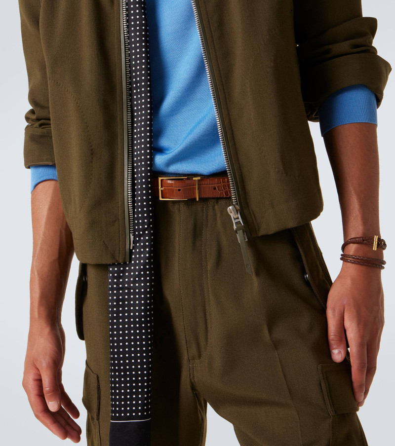 TOM FORD T Loop croc-effect leather belt outlook