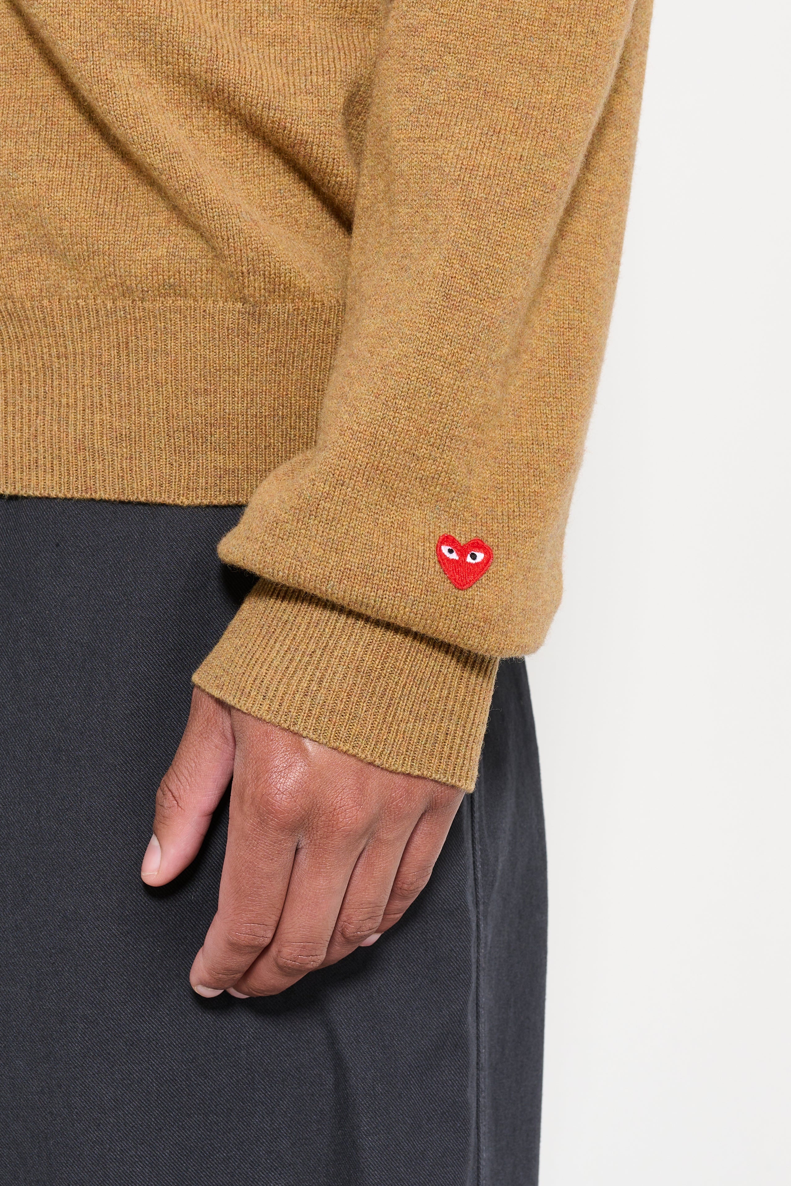 COMME DES GARÇONS PLAY KNIT CARDIGAN CAMEL - 5