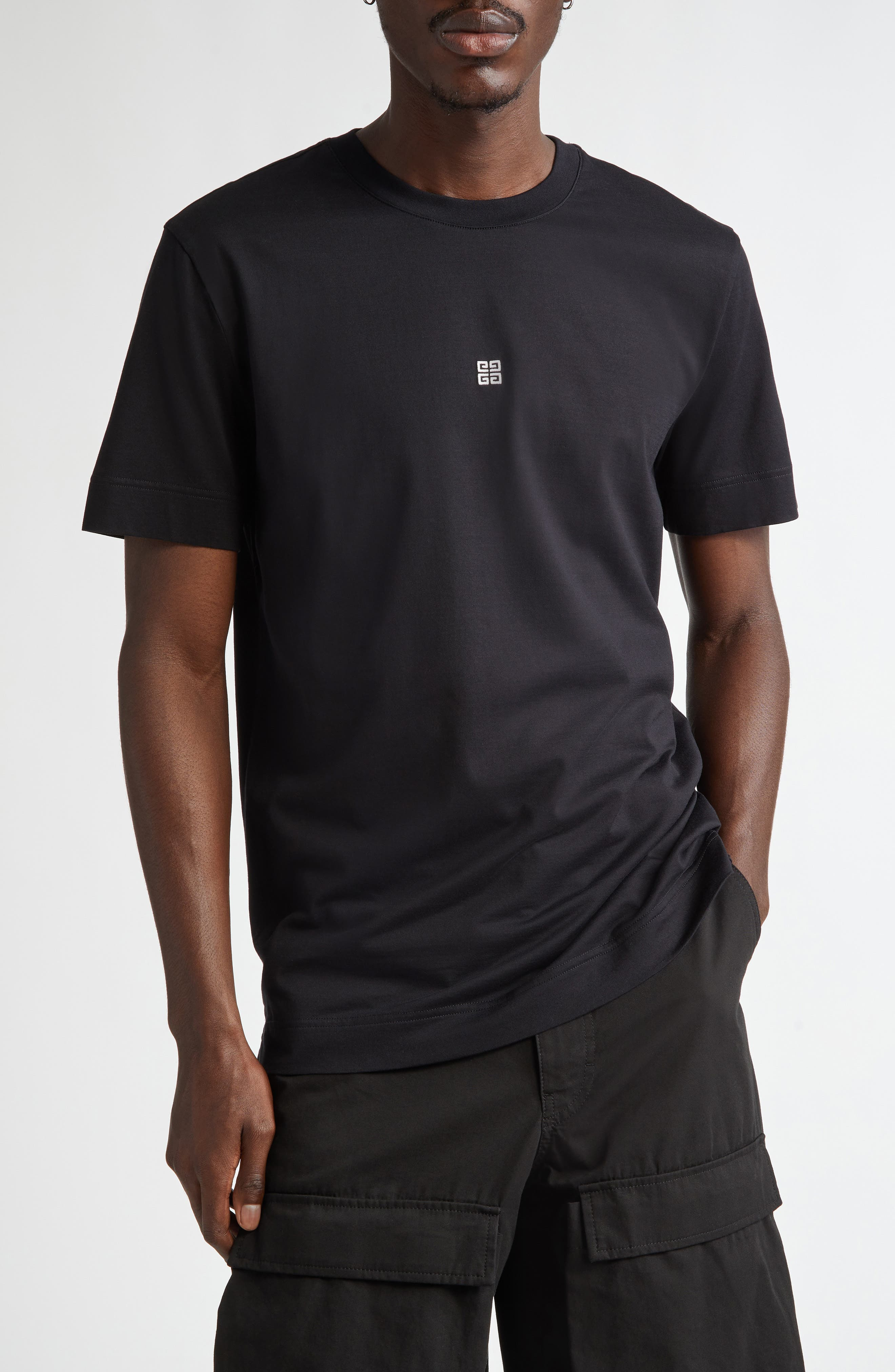 Slim Fit 4G Embroidered Cotton T-Shirt - 1