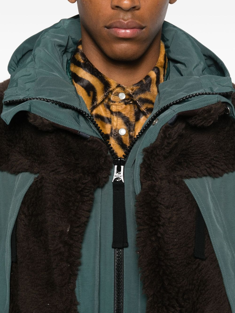 faux-shearling panelled jacket - 5