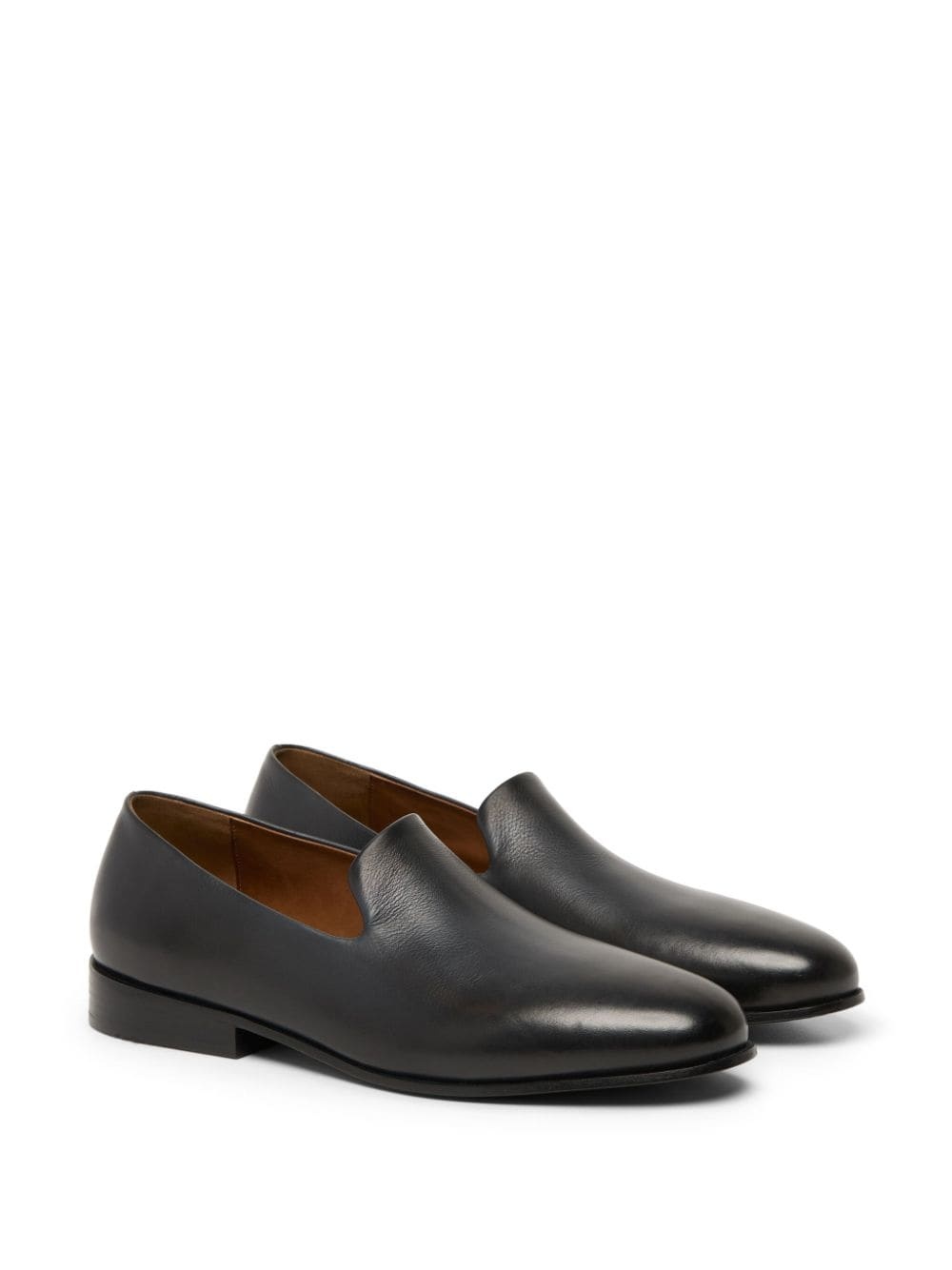 almond-toe leather loafers - 2