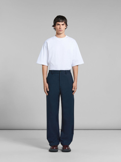 Marni BLACK TROPICAL WOOL TROUSERS WITH BACK LOGO WAIST outlook