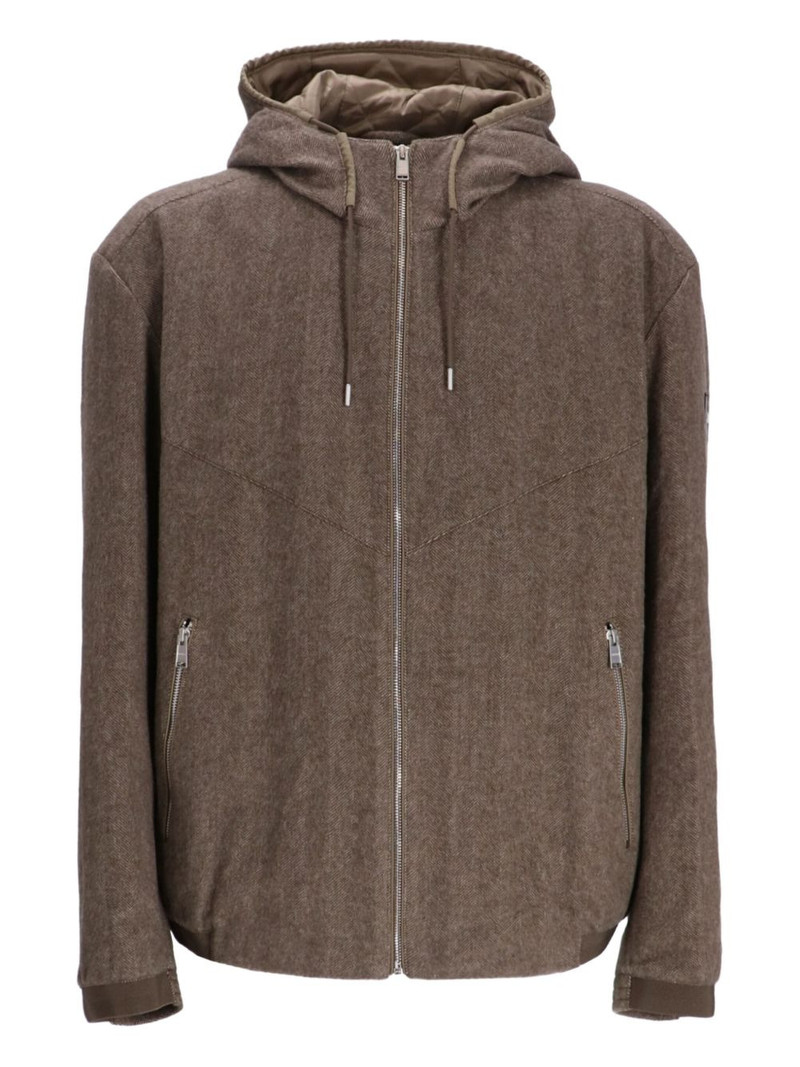 logo-patch hooded jacket 1