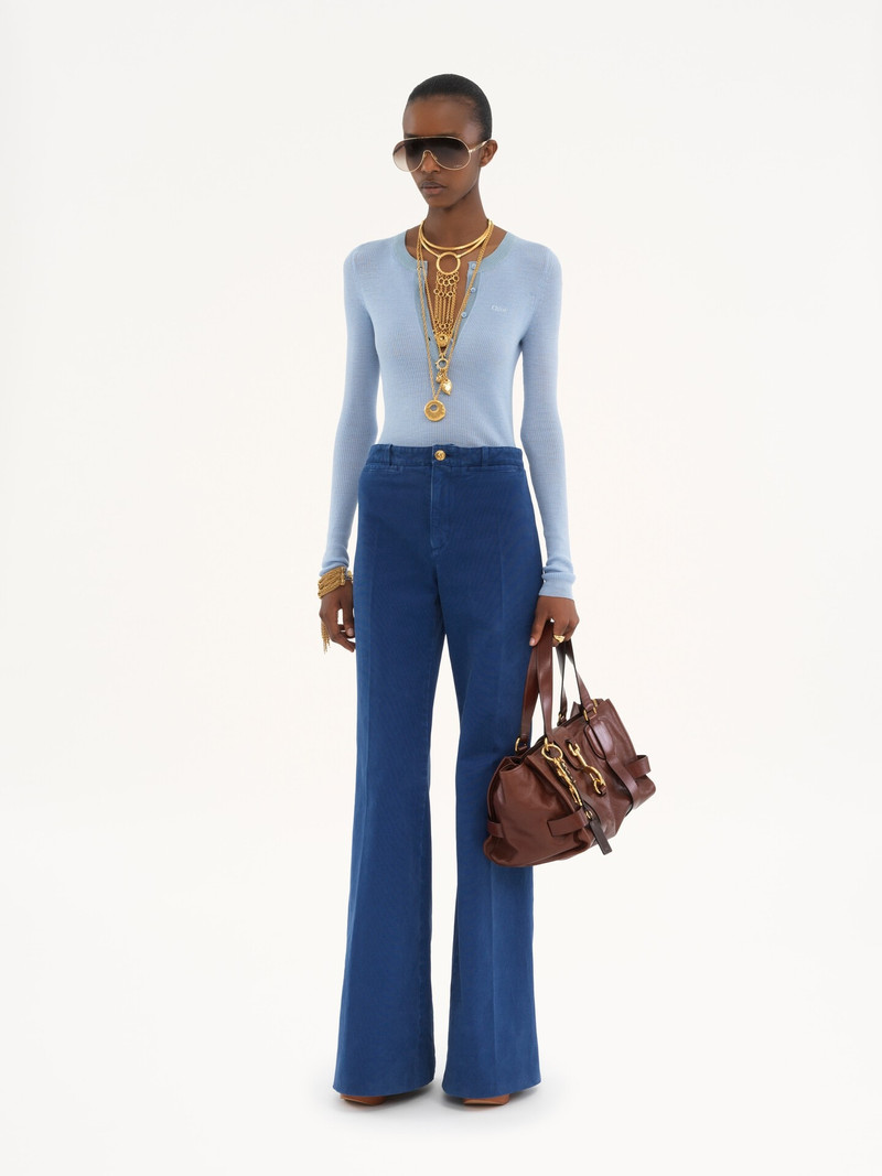 Chloé KNITTED HENLEY SHIRT IN SUPERFINE WOOL KNIT outlook