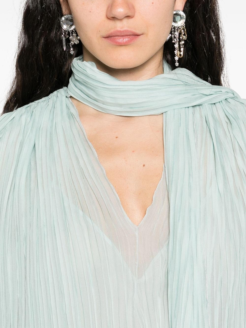 pleated asymmetric midi dress - 5