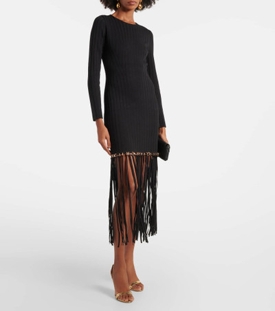 SIMKHAI Sharron fringed midi dress outlook