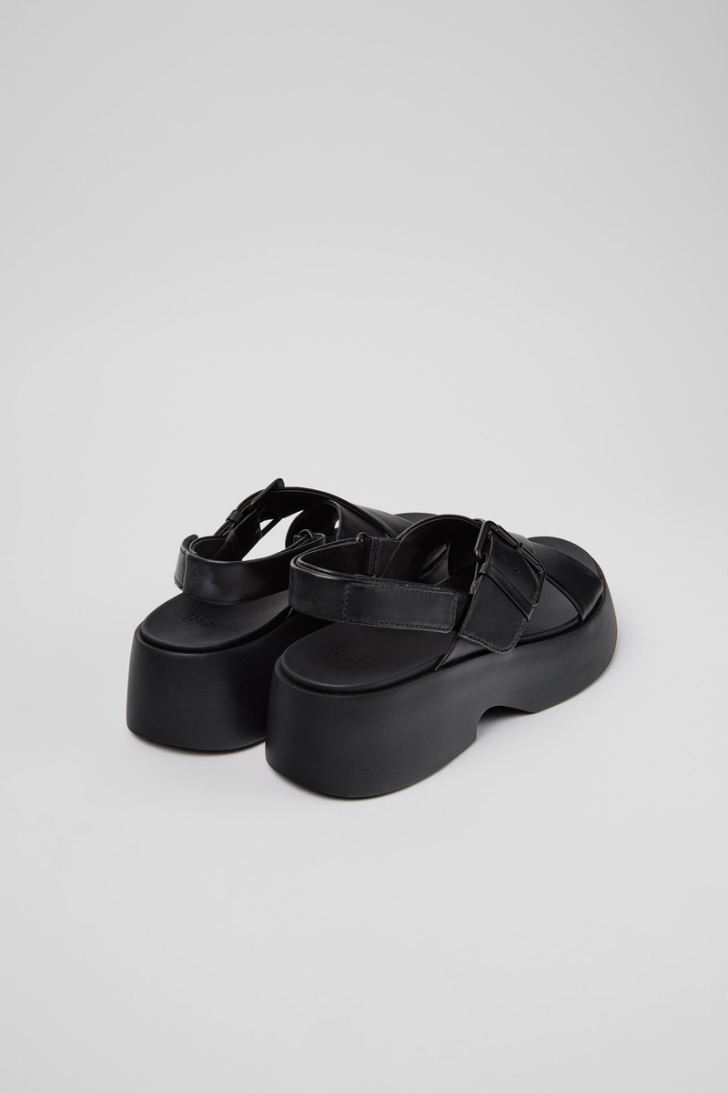 CAMPERLAB Black Leather Sandals for Women. outlook