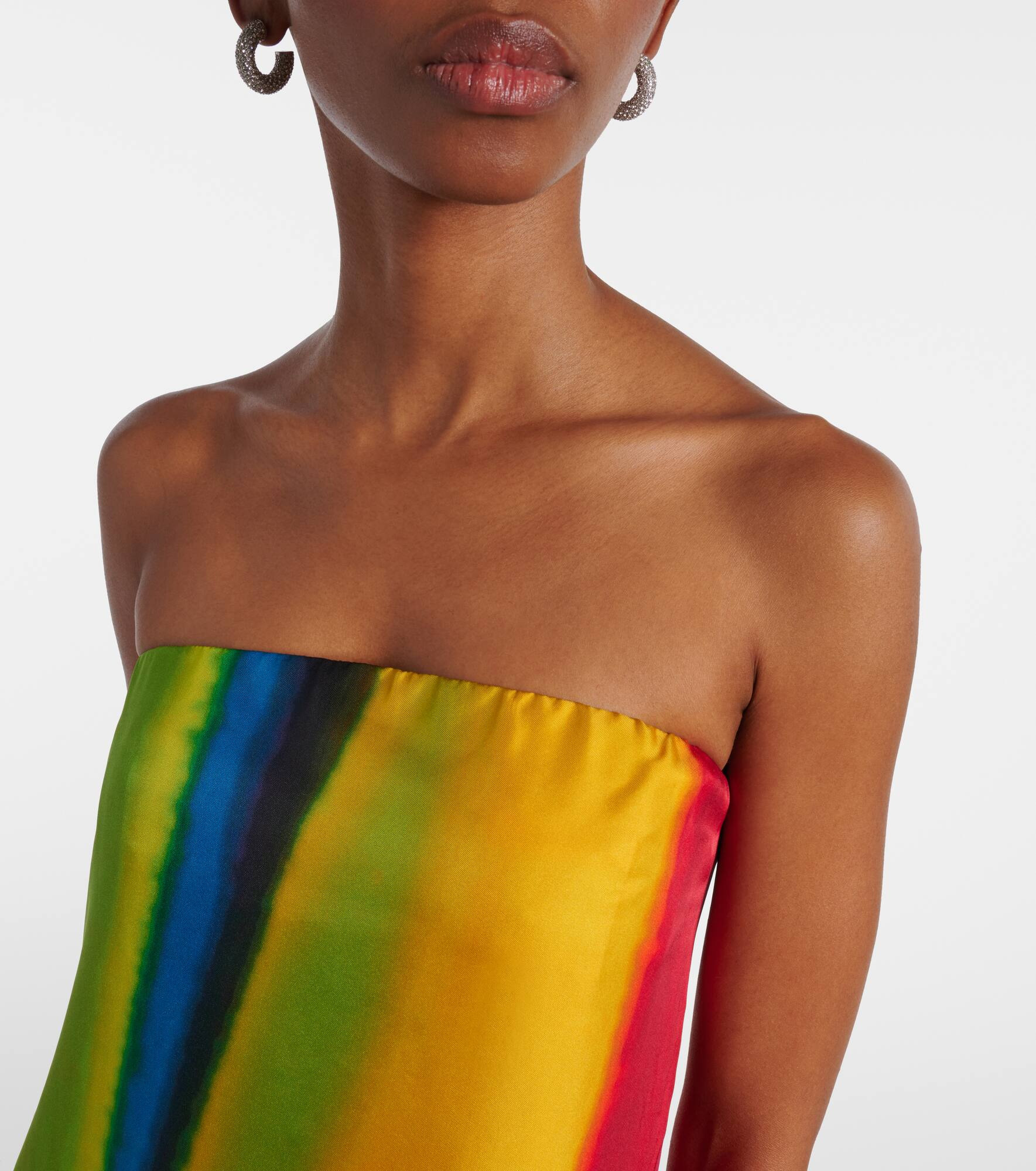 Aura striped silk satin maxi dress - 4