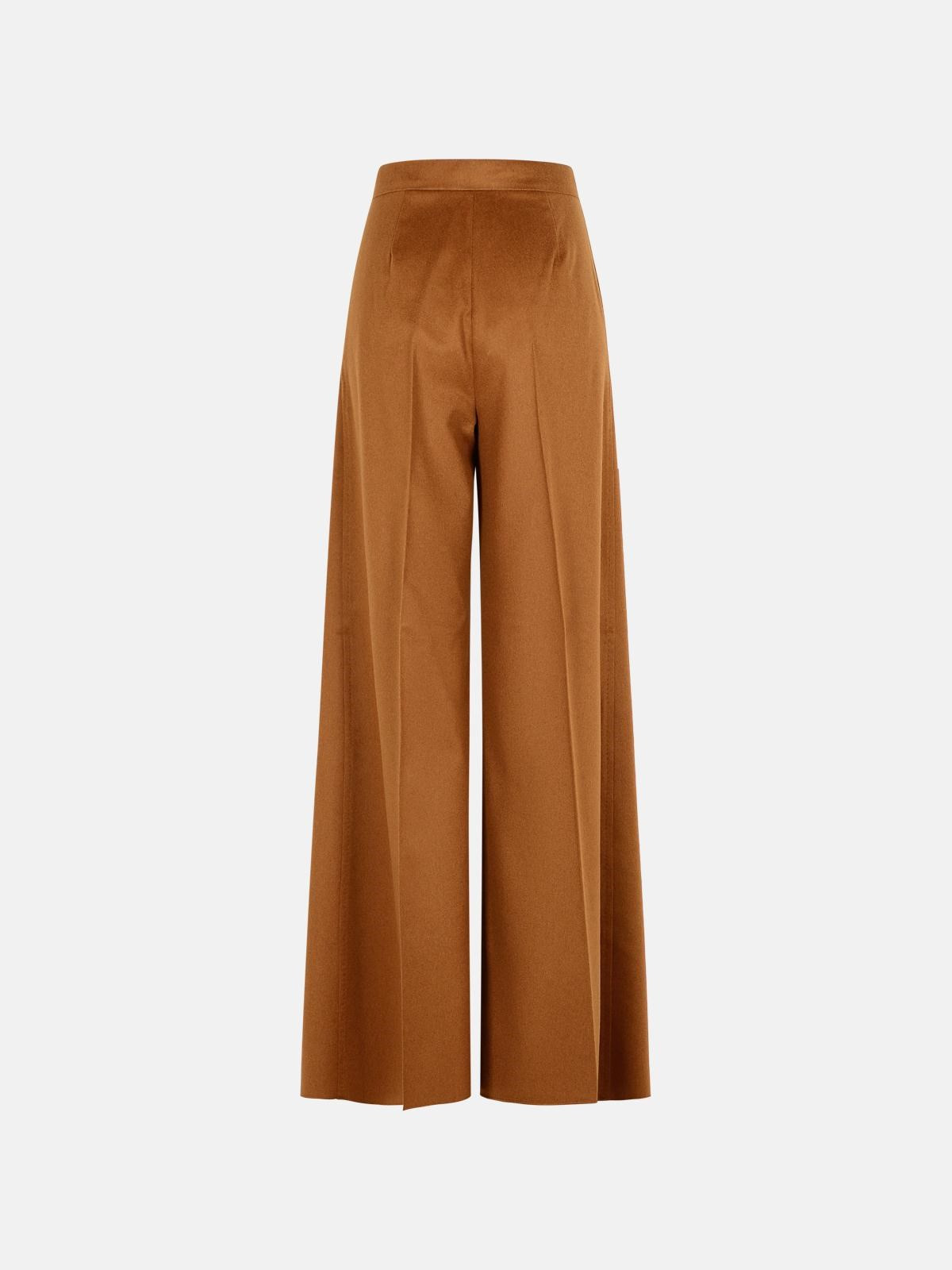 'BORNEO 1234' WIDE CAMEL LEATHER PANTS - 3