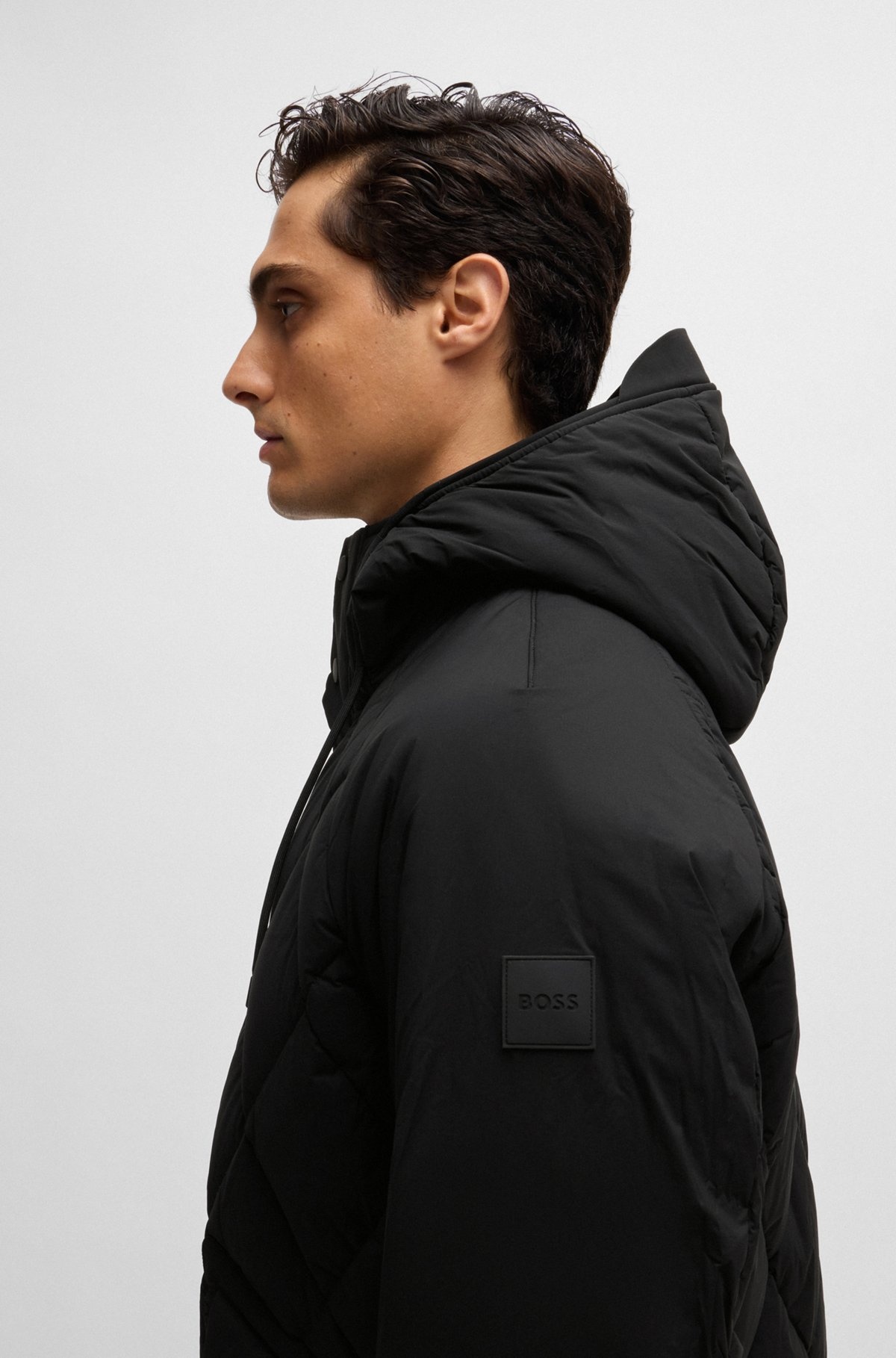 DOWN JACKET IN COMFORT-STRETCH RIPSTOP WITH HOODED COLLAR - 6