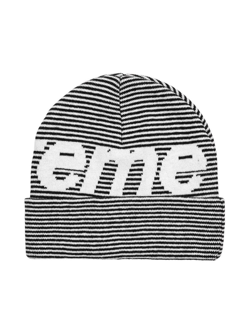 Supreme Big Logo striped beanie outlook