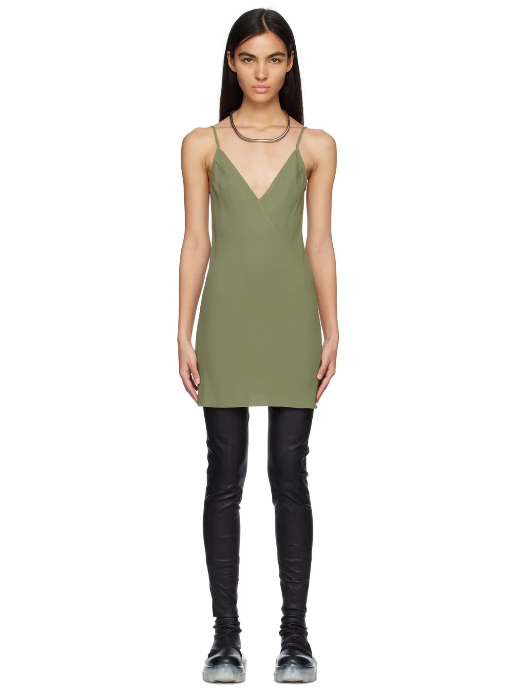 Green Slip Minidress - 1