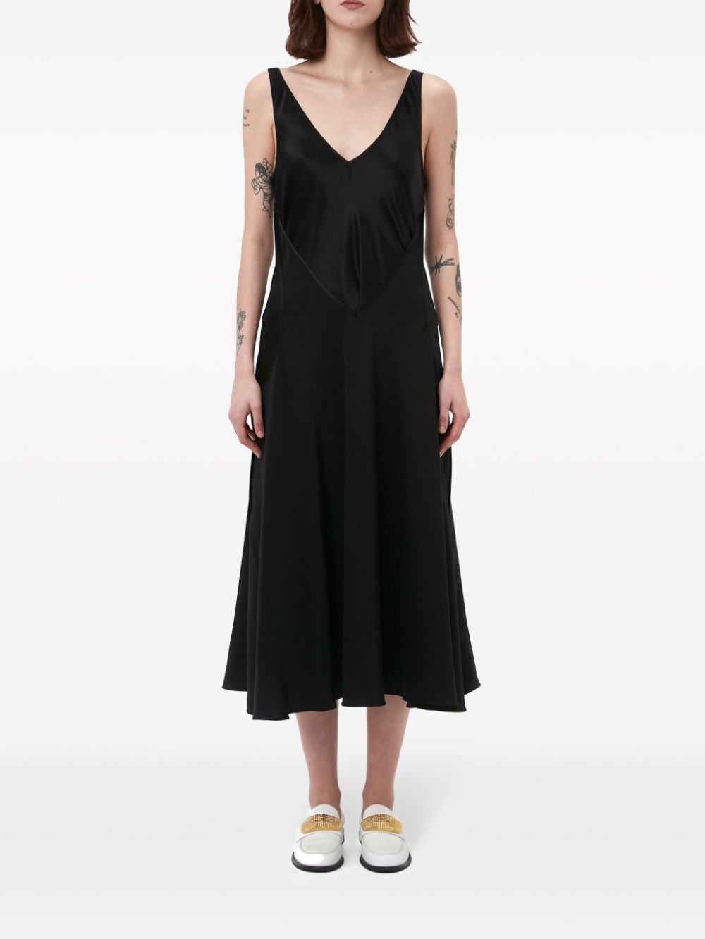 sleeveless silk midi dress - 2
