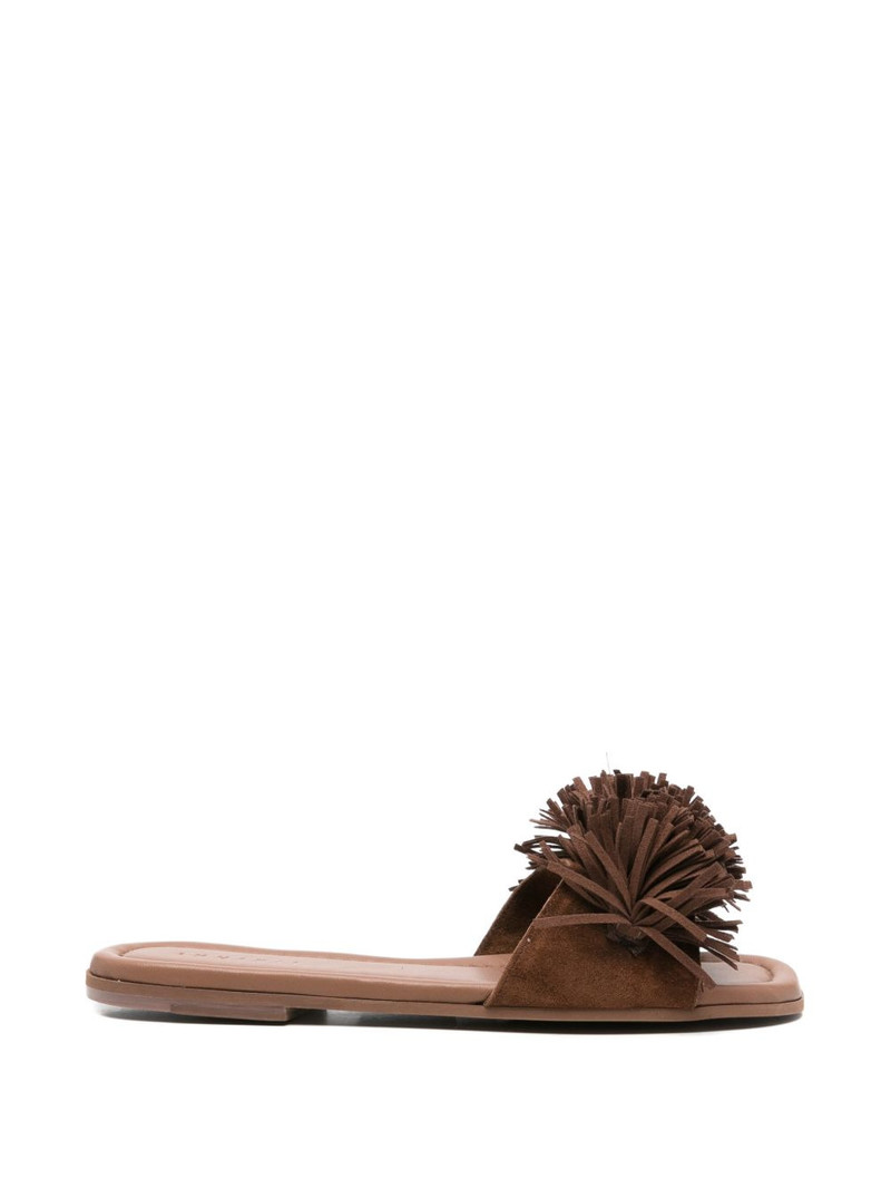 Fringes Flower suede sandals 1