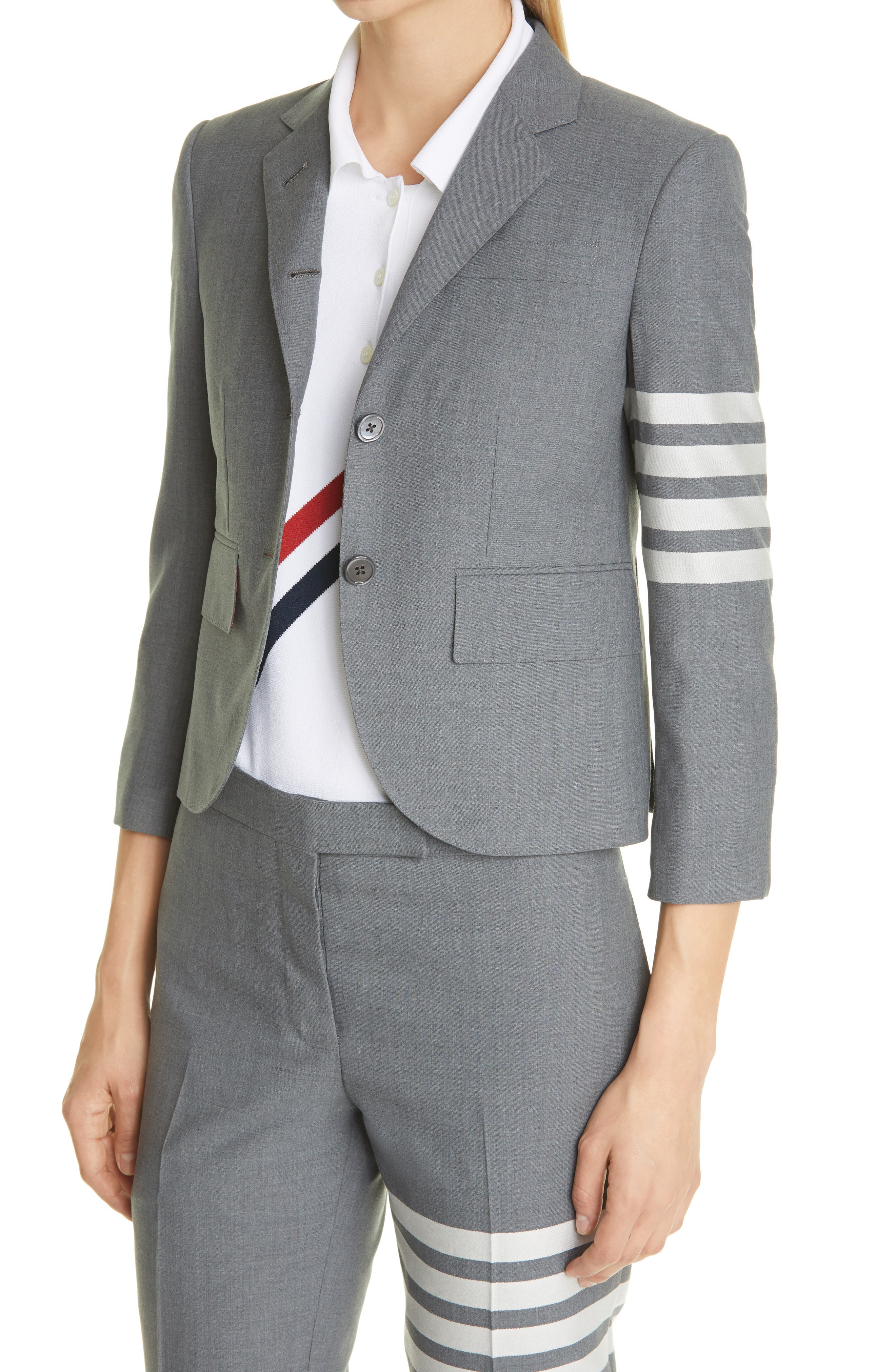 Stripe High Armhole Wool Sport Coat - 4