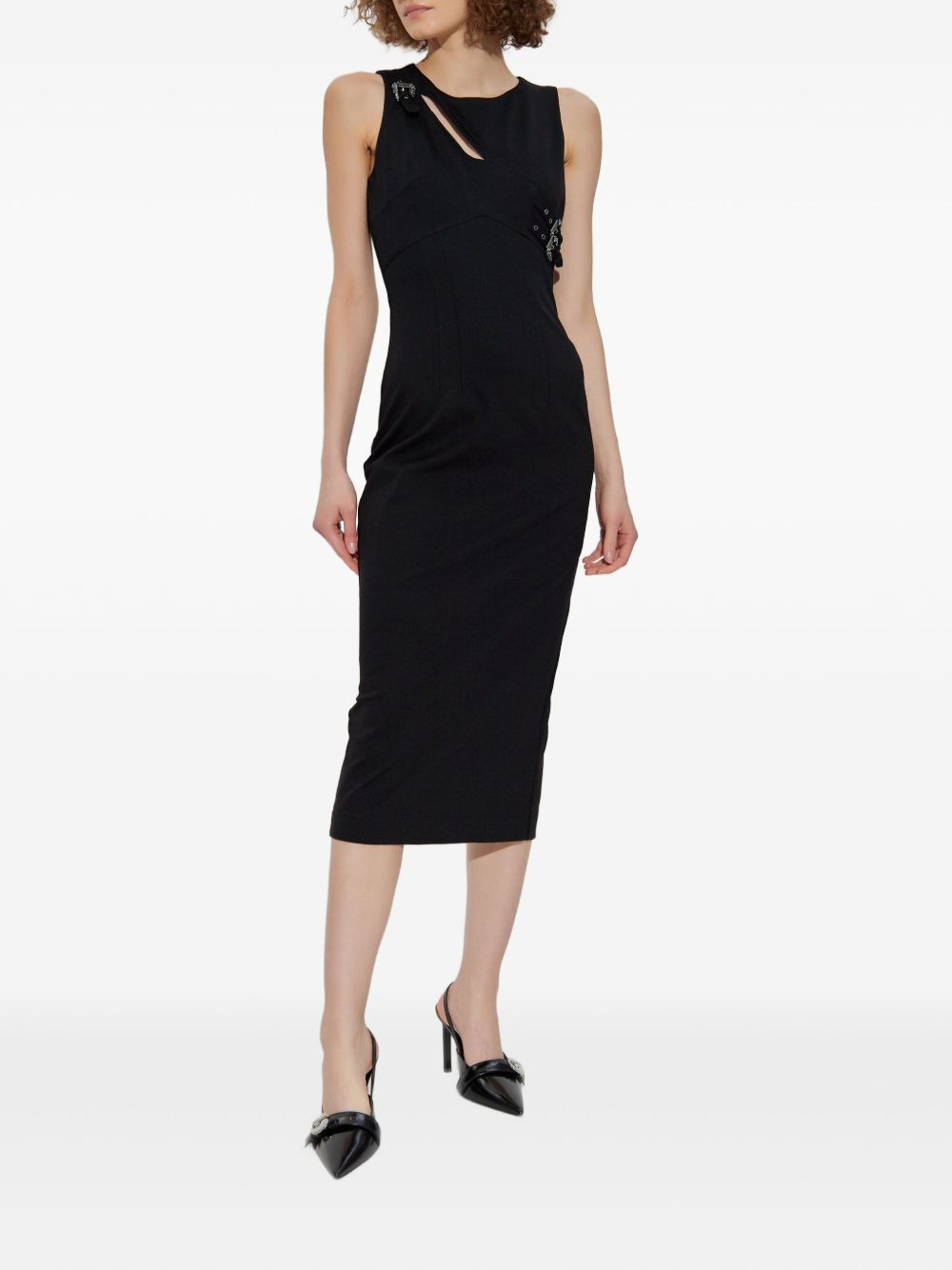 cut-out buckle midi dress - 2