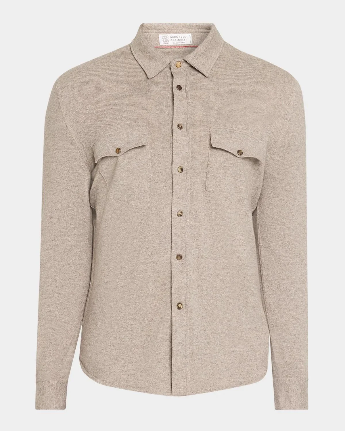 Men's Wool Melange Knit Overshirt - 1